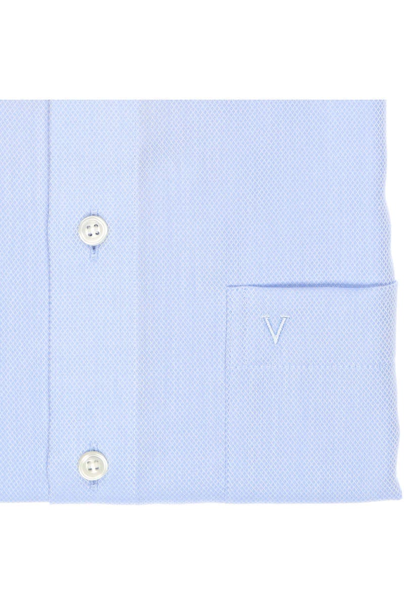 MARVELIS LANGARM HEMD STRUKTUR MODERN FIT HELLBLAU MIT PATCHUNG