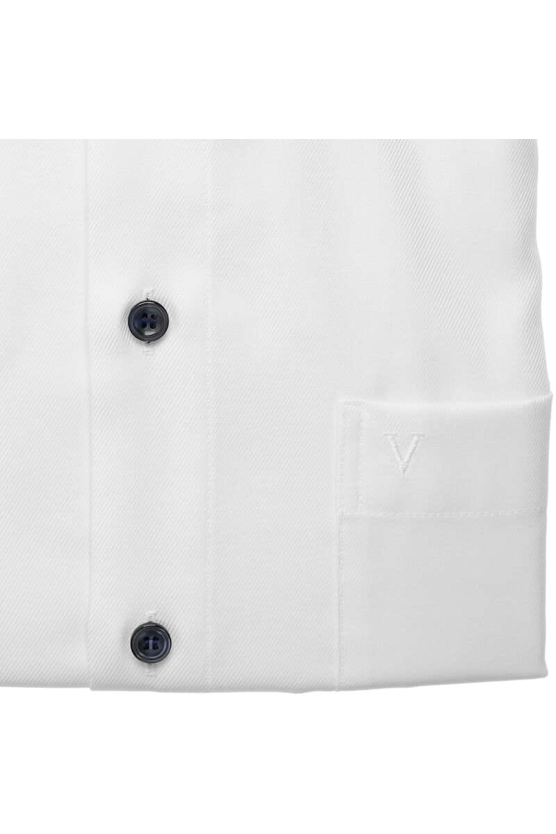 MARVELIS LANGARM HEMD COMFORT FIT WEISS MIT PATCHUNG