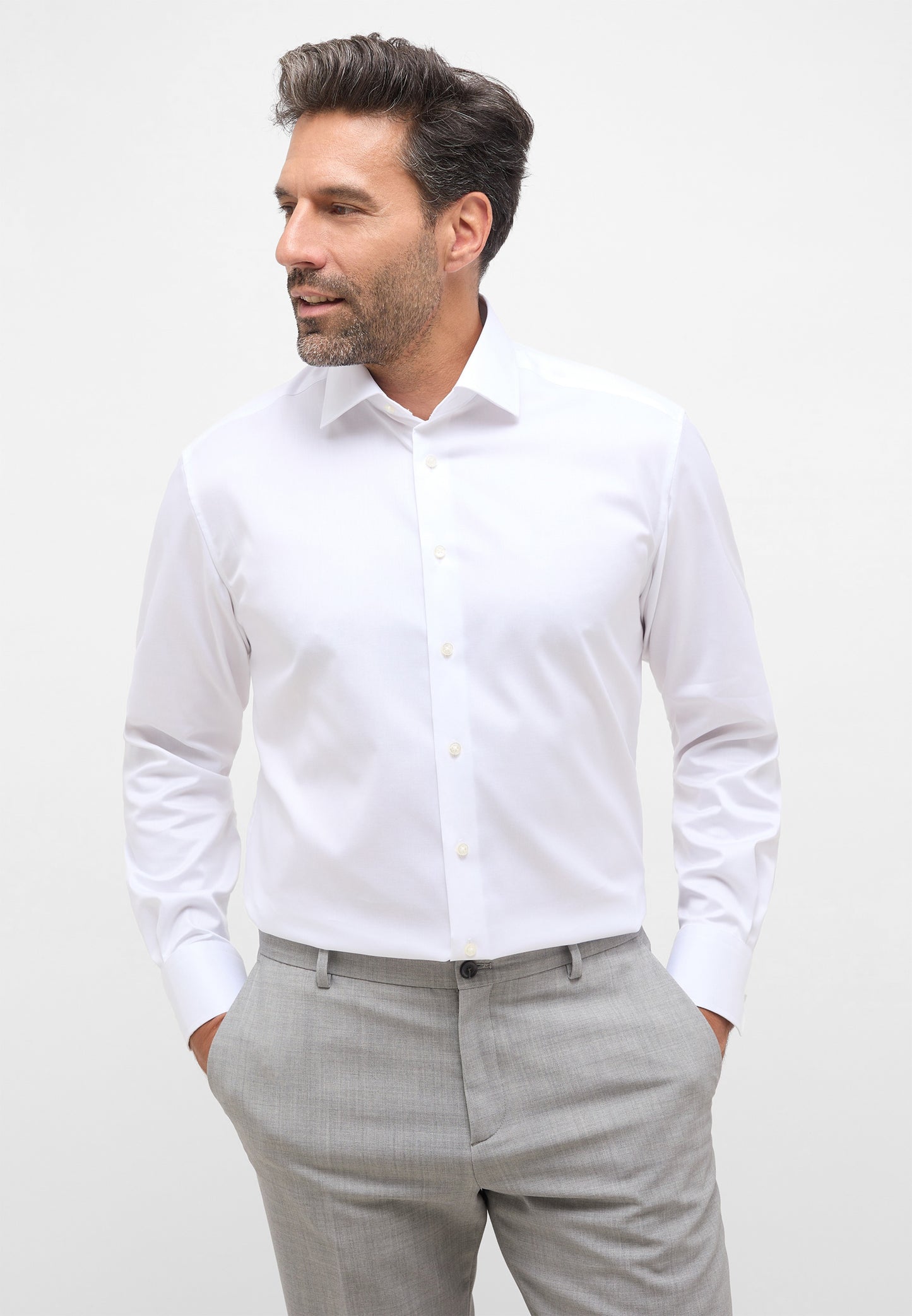 ETERNA LANGARM HEMD LUXURY SHIRT COMFORT FIT WEISS