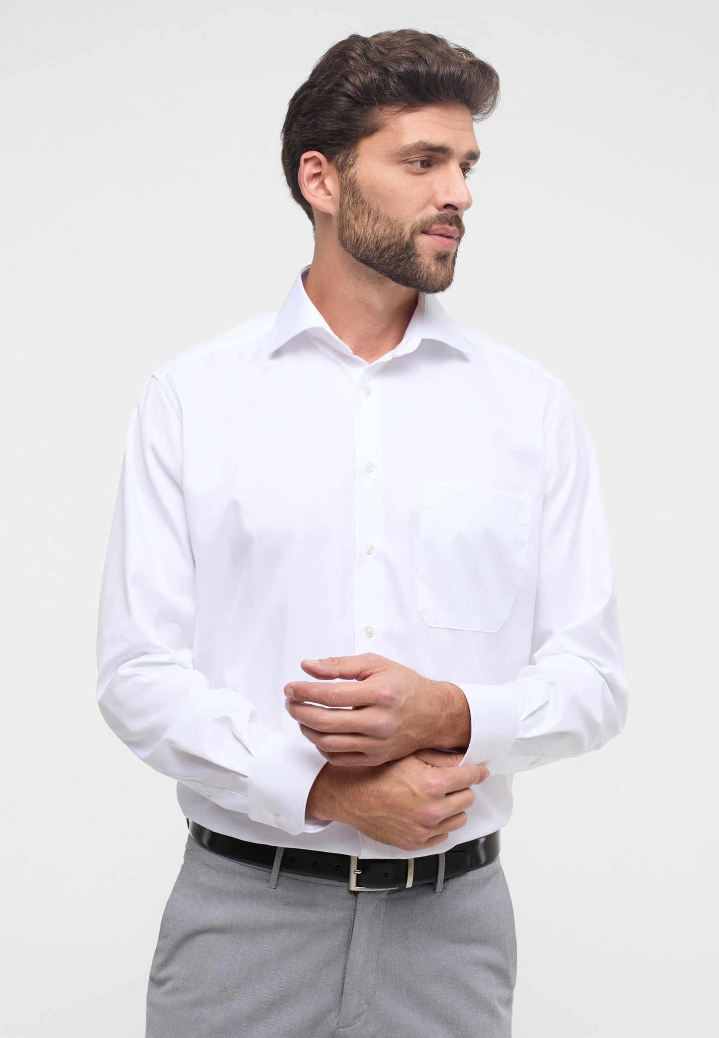 ETERNA LANGARM HEMD COMFORT FIT COVER SHIRT TWILL WEISS
