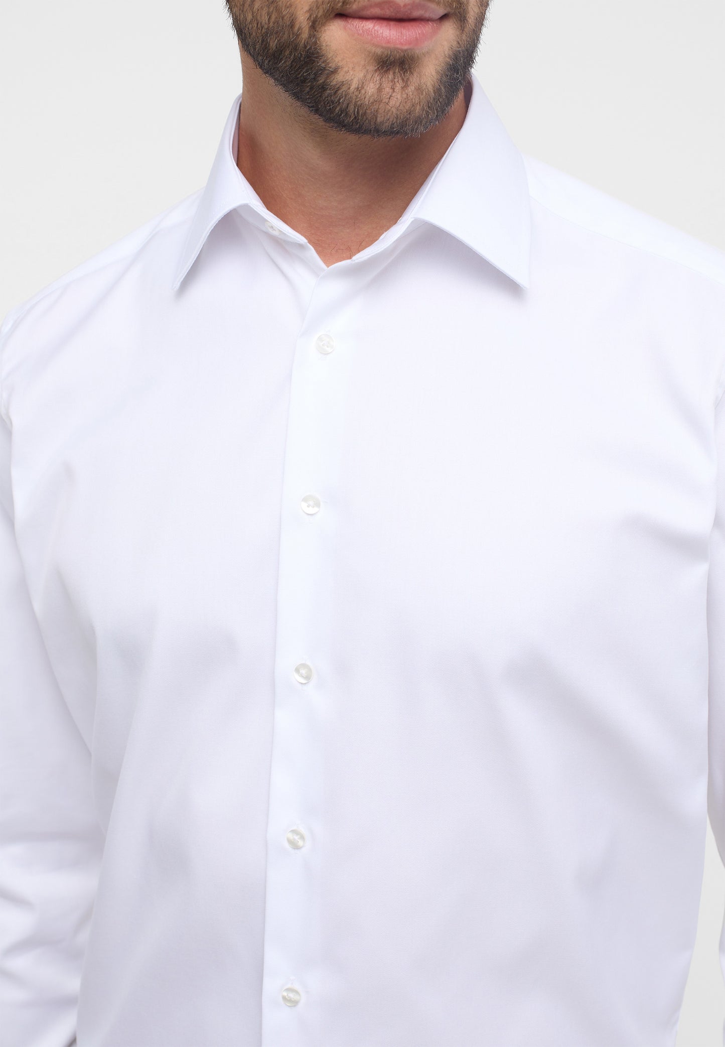 ETERNA LANGARM HEMD COMFORT FIT COVER SHIRT TWILL WEISS