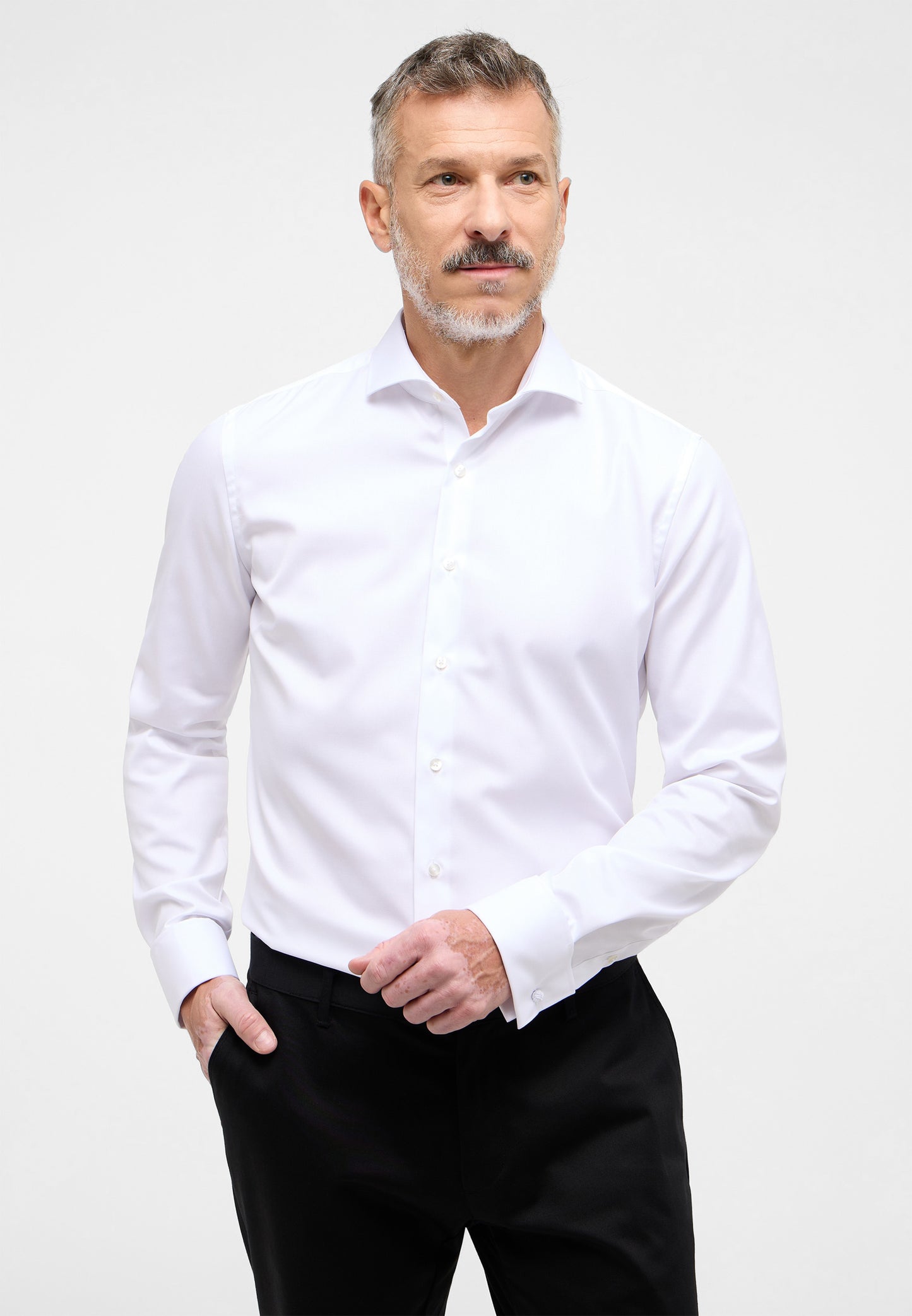 ETERNA LANGARM HEMD SLIM FIT COVER SHIRT WEISS