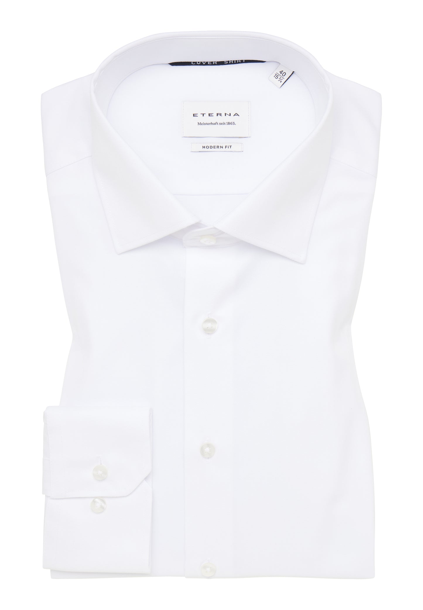 ETERNA LANGARM HEMD MODERN FIT COVER SHIRT TWILL WEISS