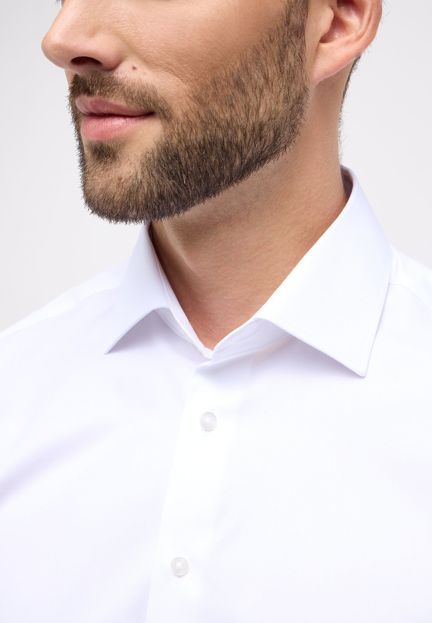 ETERNA LANGARM HEMD MODERN FIT COVER SHIRT TWILL WEISS
