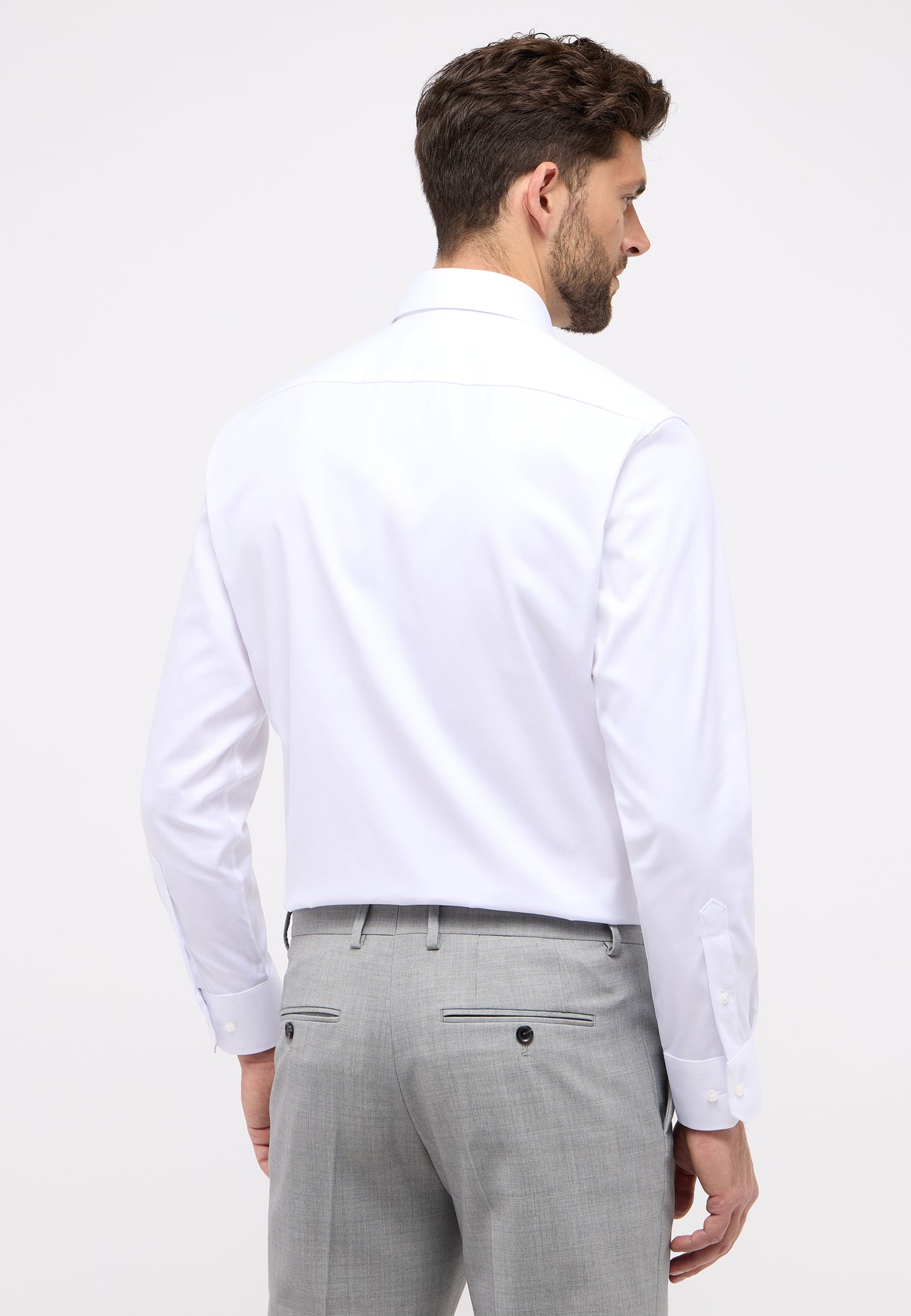 ETERNA LANGARM HEMD MODERN FIT COVER SHIRT TWILL WEISS