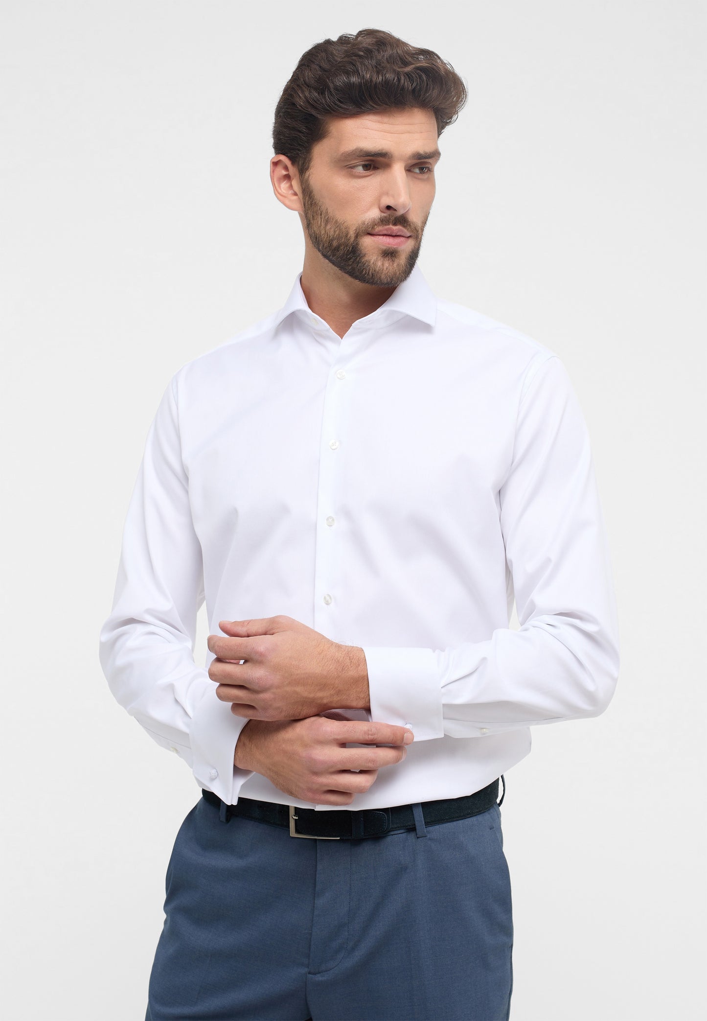 ETERNA LANGARM HEMD MODERN FIT COVER SHIRT WEISS