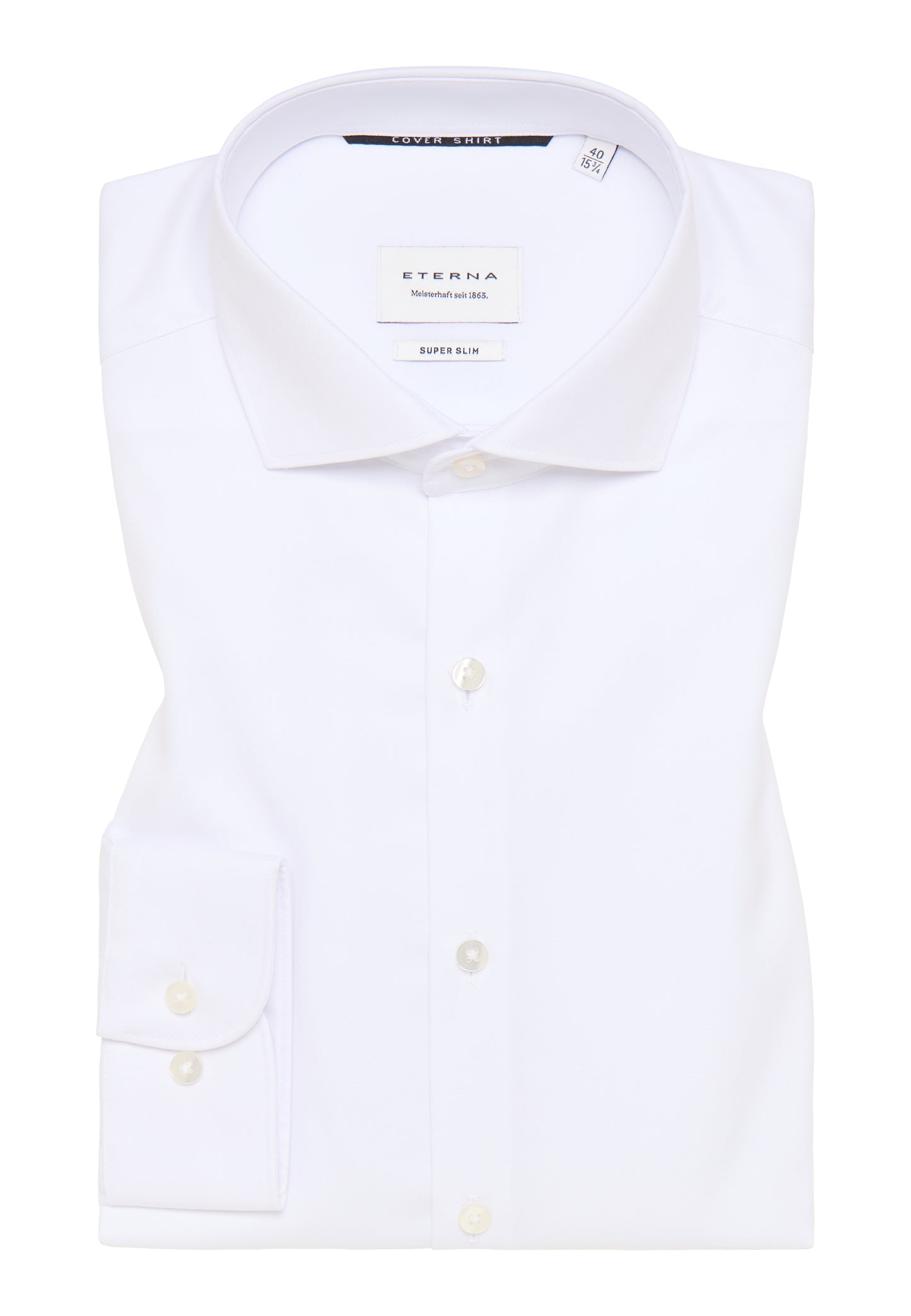 ETERNA LANGARM HEMD SUPER SLIM COVER SHIRT TWILL WEISS