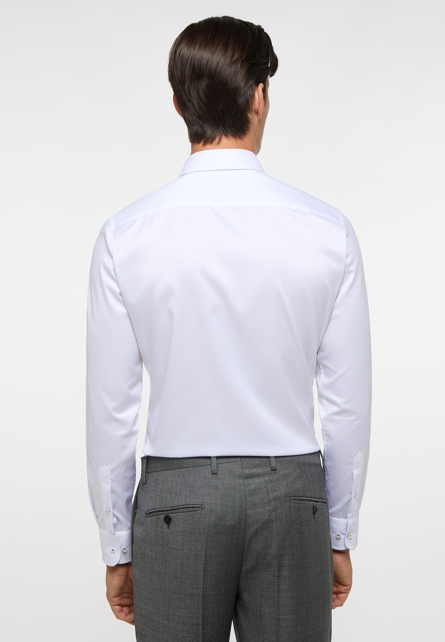 ETERNA LANGARM HEMD LUXURY SHIRT SLIM FIT WEISS MIT PATCHUNG