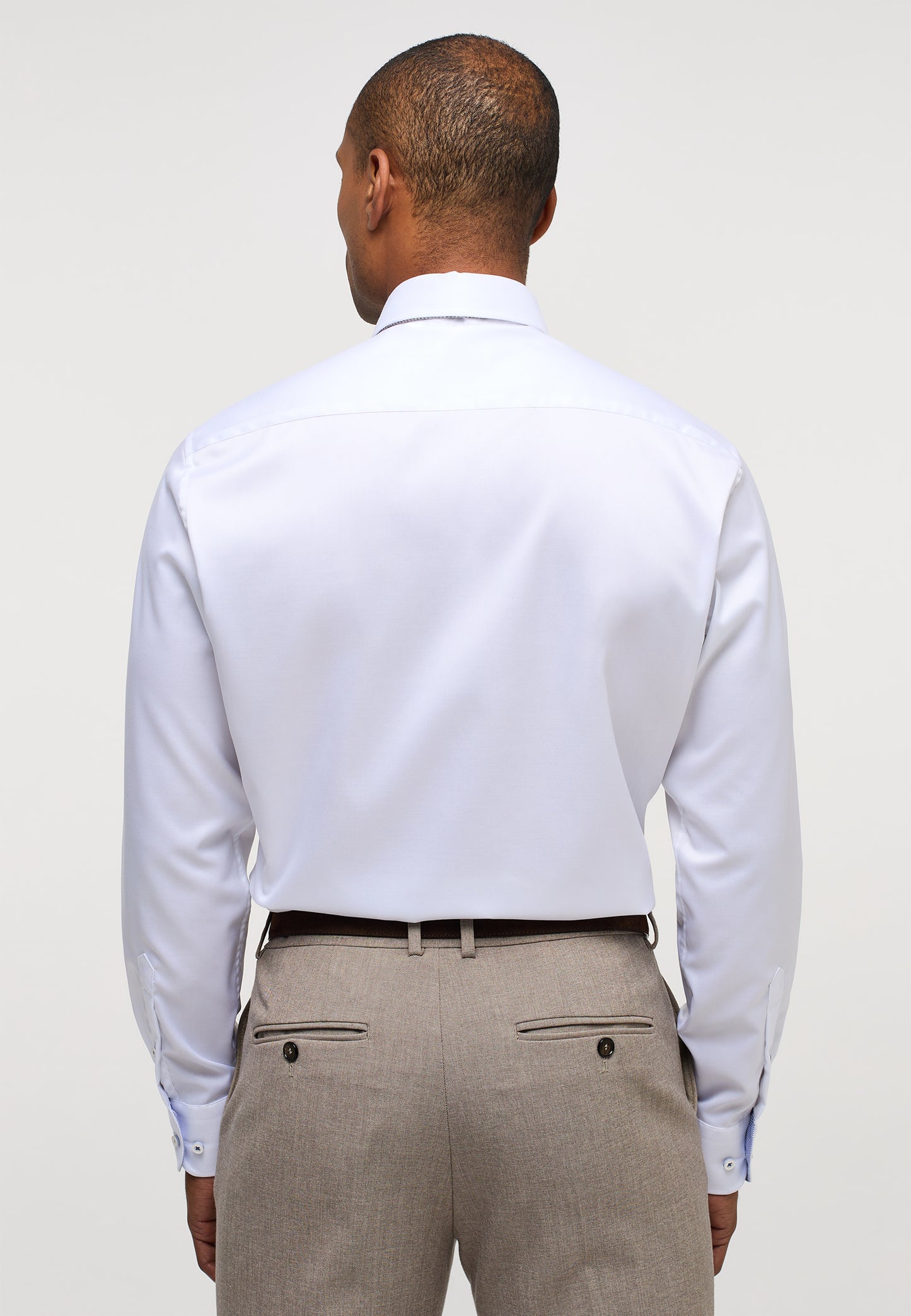 ETERNA LANGARM HEMD LUXURY SHIRT MODERN FIT WEISS MIT PATCHUNG