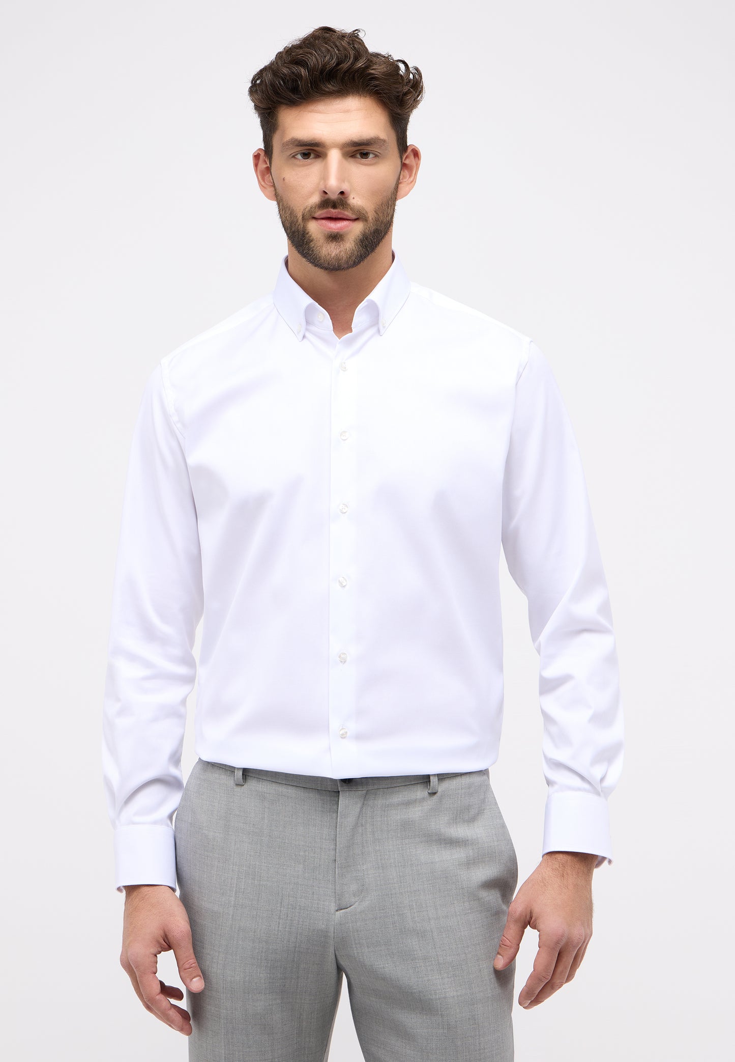 ETERNA LANGARM HEMD MODERN FIT COVER SHIRT WEISS
