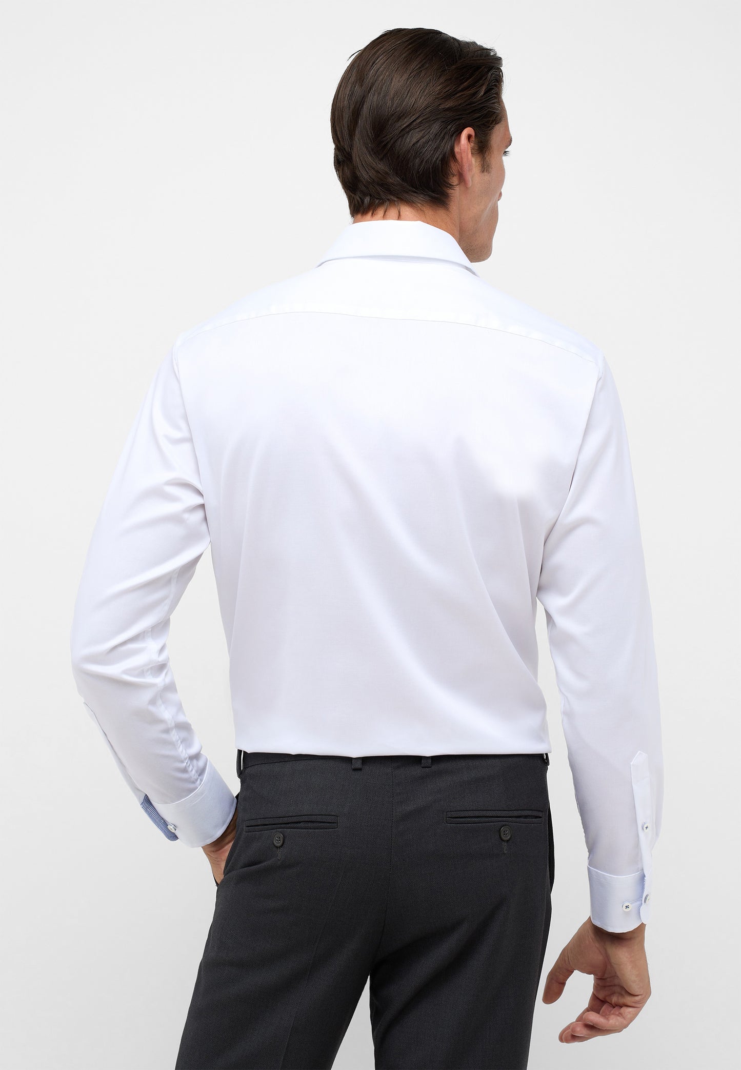 ETERNA LANGARM HEMD LUXURY SHIRT COMFORT FIT WEISS MIT PATCHUNG