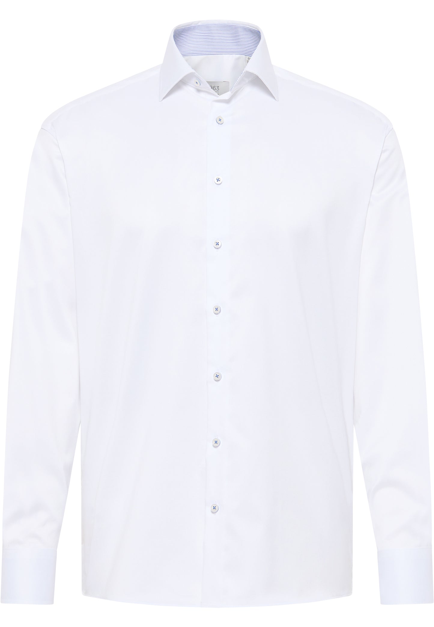ETERNA LANGARM HEMD LUXURY SHIRT COMFORT FIT WEISS MIT PATCHUNG