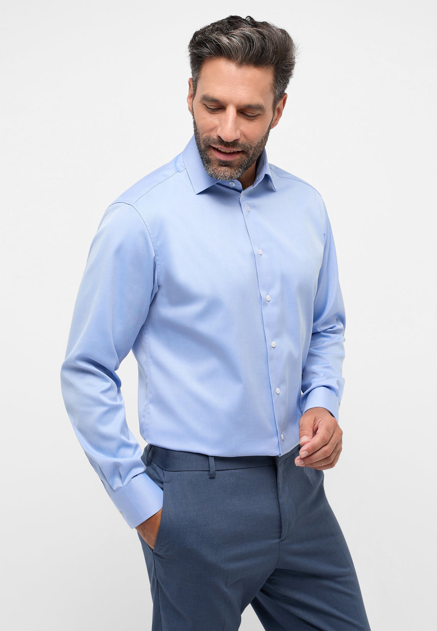 ETERNA LANGARM HEMD MODERN FIT COVER SHIRT BLAU
