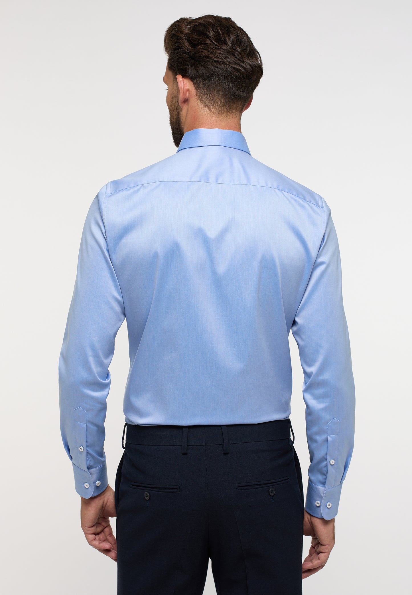 ETERNA LANGARM HEMD LUXURY SHIRT SLIM FIT HELLBLAU MIT PATCHUNG