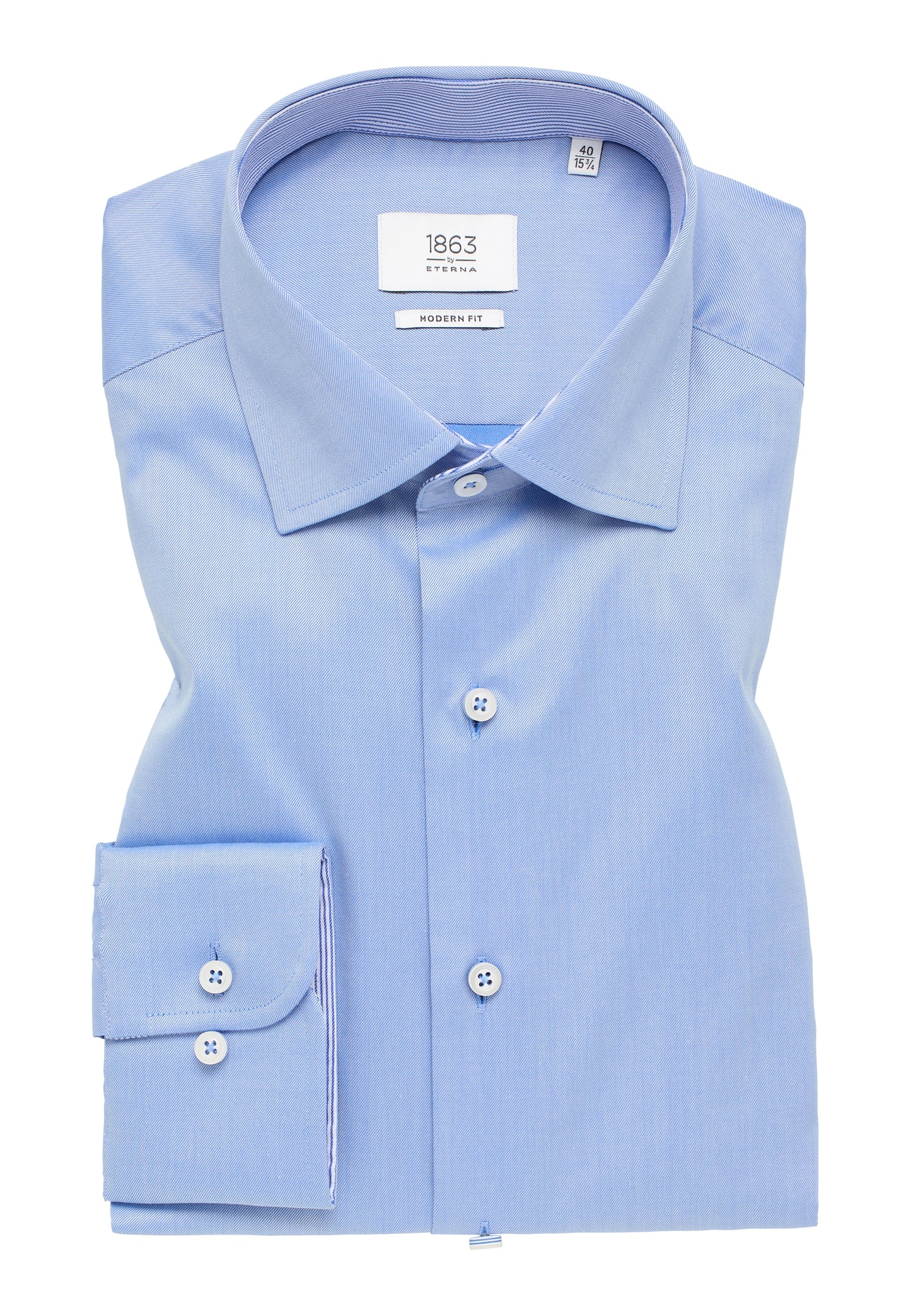 ETERNA LANGARM HEMD LUXURY SHIRT MODERN FIT BLAU MIT PATCHUNG