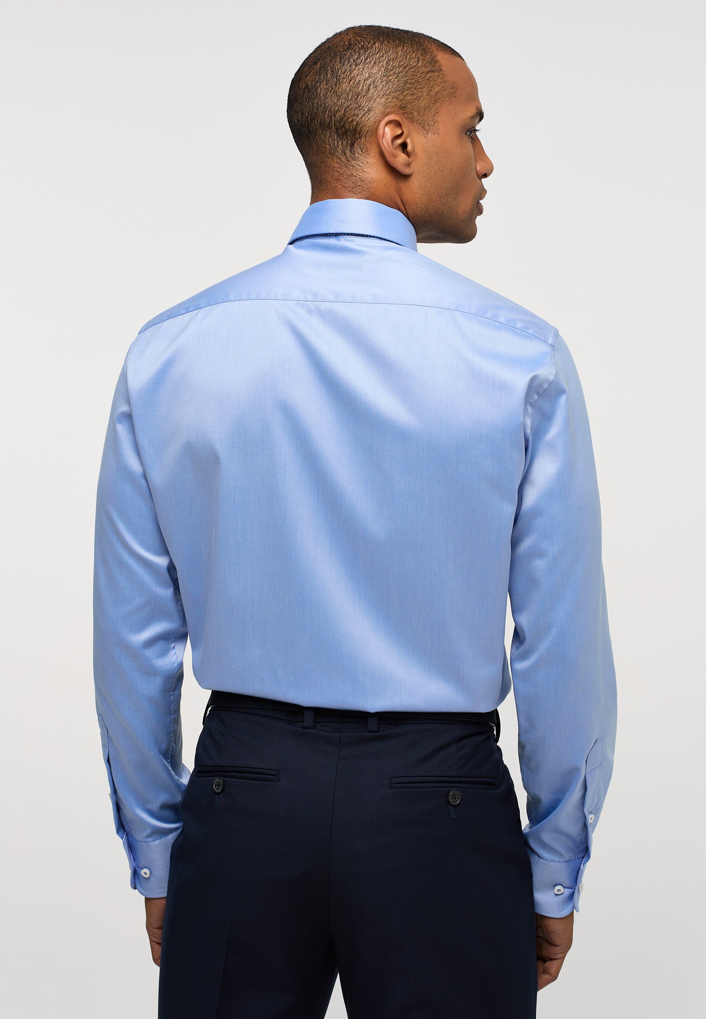 ETERNA LANGARM HEMD LUXURY SHIRT MODERN FIT BLAU MIT PATCHUNG