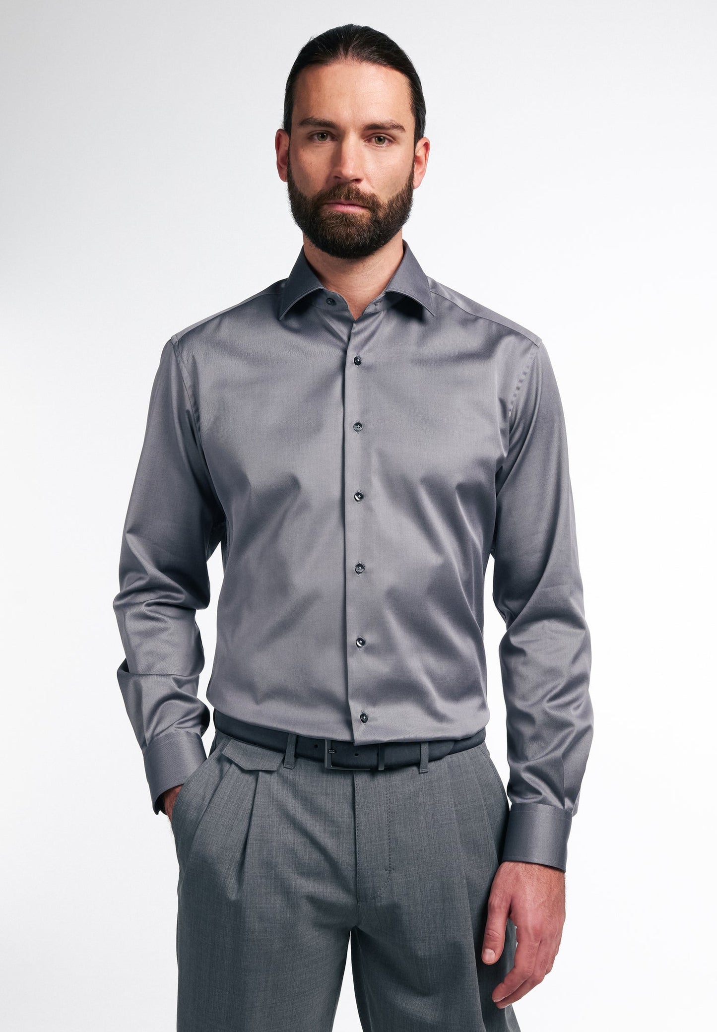 ETERNA LANGARM HEMD MODERN FIT COVER SHIRT GRAU
