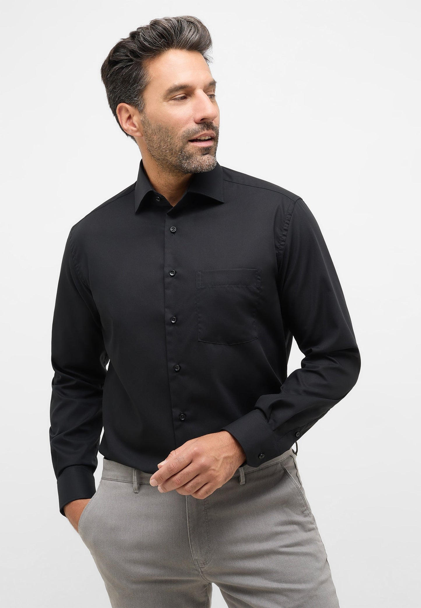ETERNA LANGARM HEMD MODERN FIT ORIGINAL SHIRT SCHWARZ