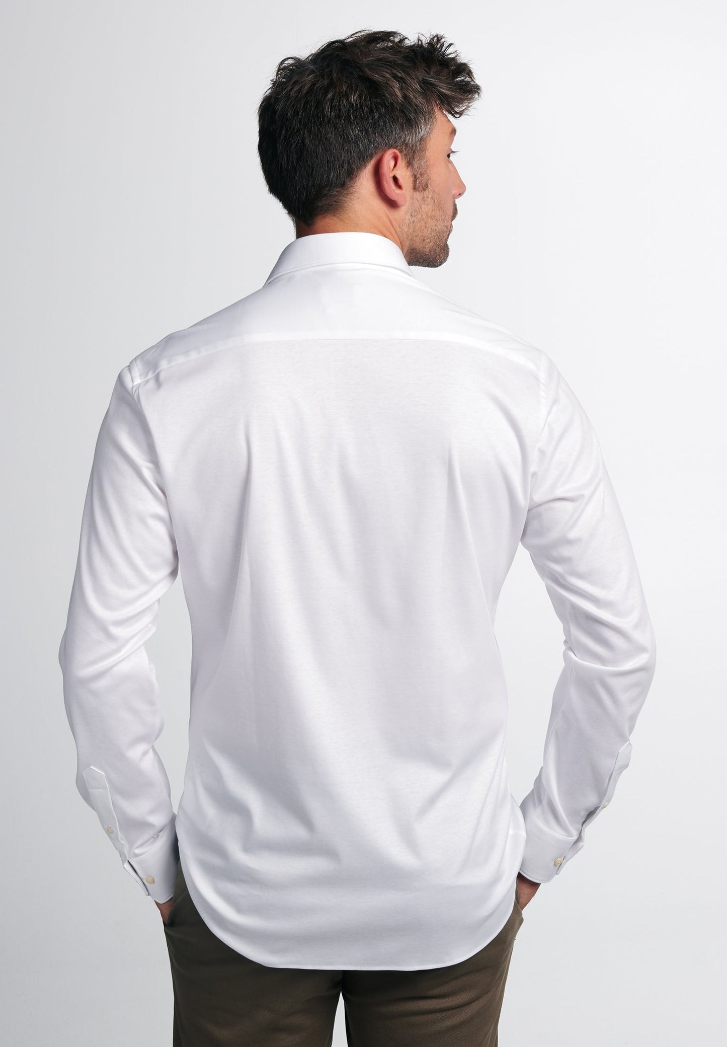 ETERNA LANGARM HEMD MODERN FIT JERSEY SHIRT WEISS