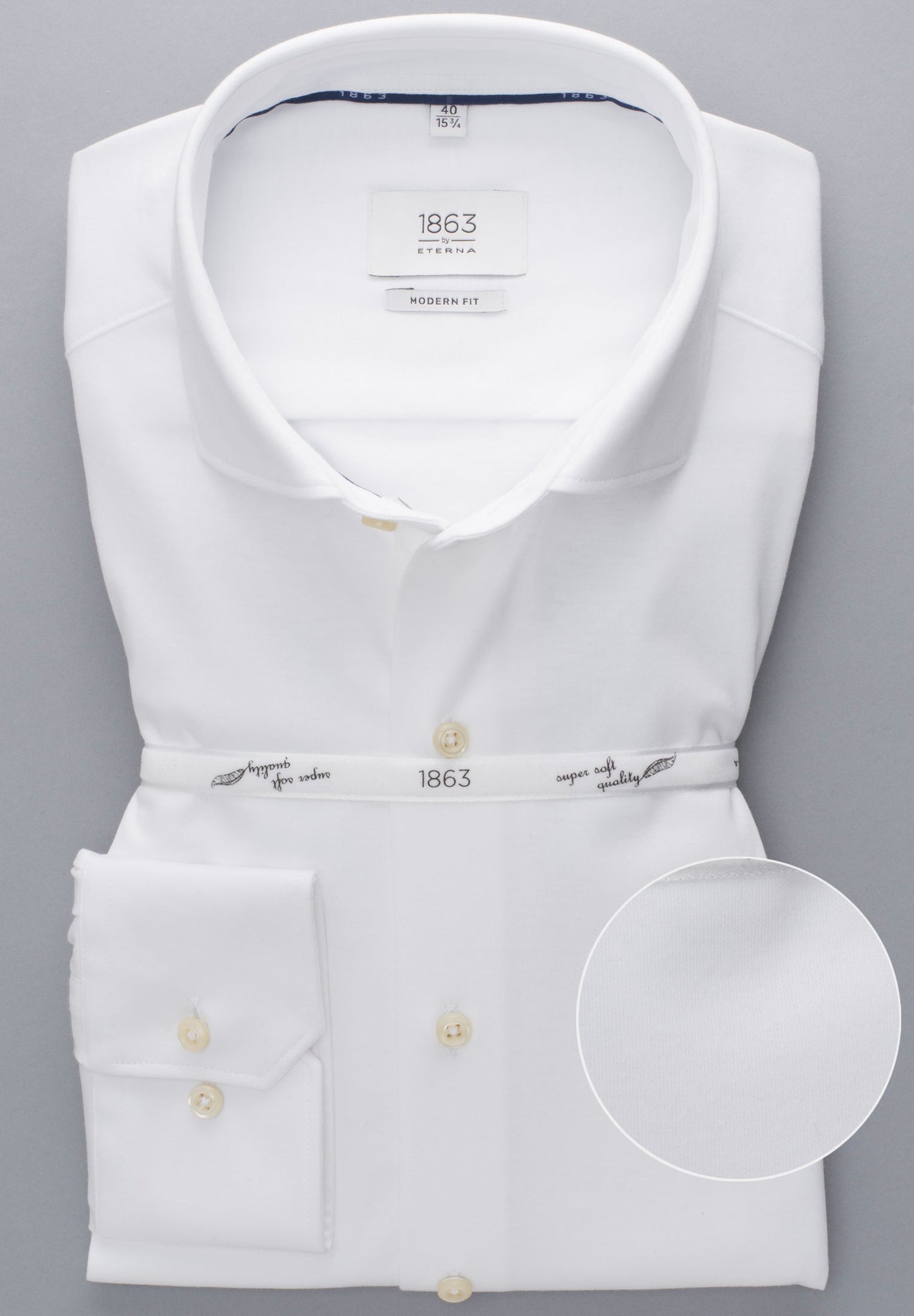 ETERNA LANGARM HEMD MODERN FIT JERSEY SHIRT WEISS