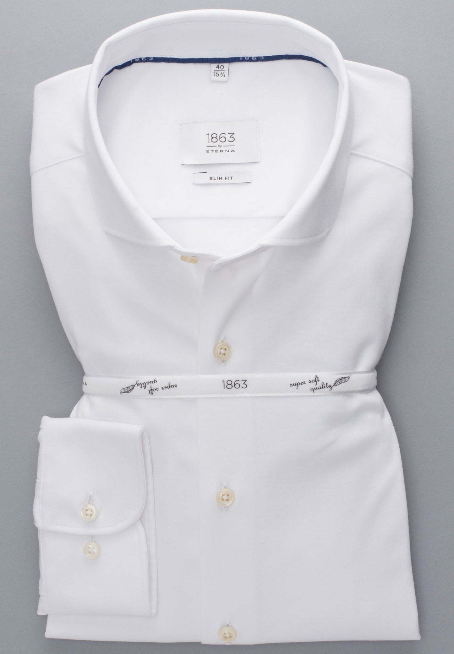 ETERNA LANGARM HEMD SLIM FIT JERSEY SHIRT WEISS