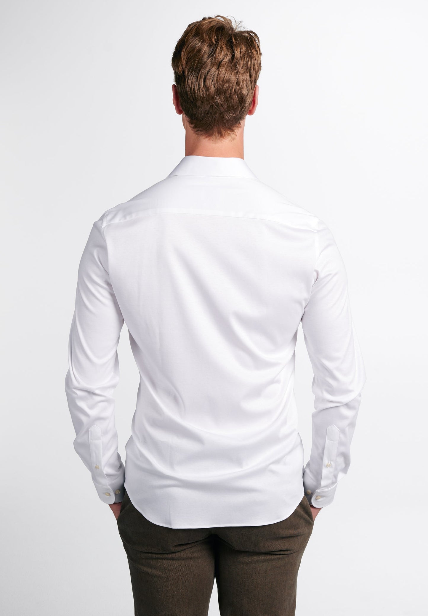 ETERNA LANGARM HEMD SLIM FIT JERSEY SHIRT WEISS