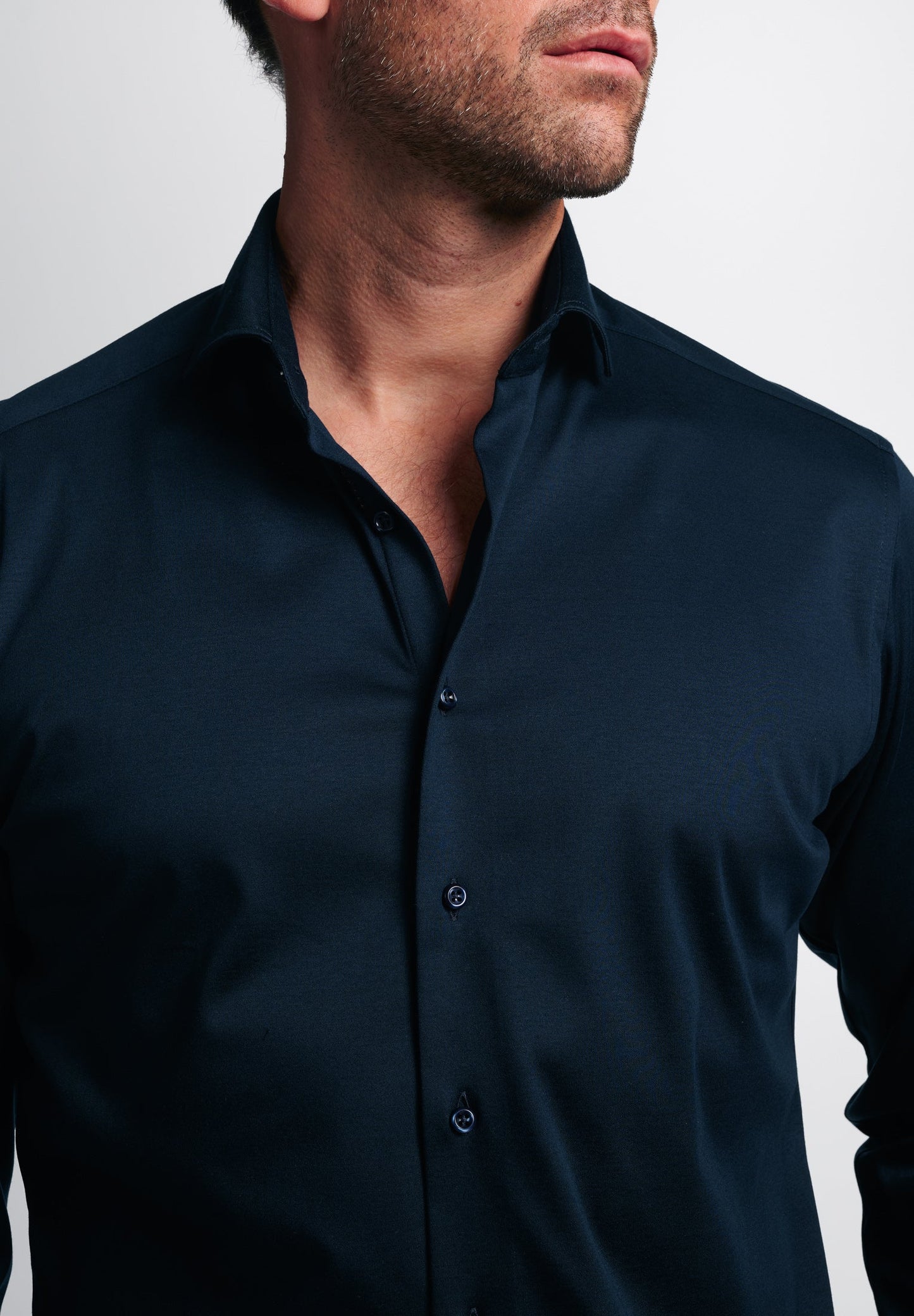 ETERNA LANGARM HEMD MODERN FIT JERSEY SHIRT MARINE