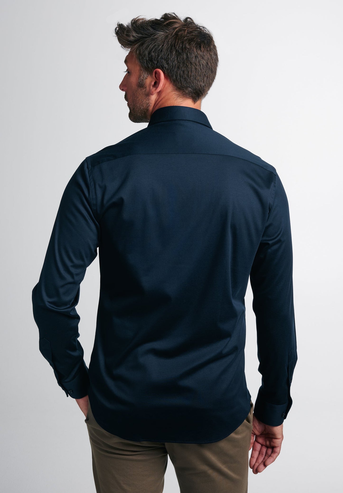 ETERNA LANGARM HEMD MODERN FIT JERSEY SHIRT MARINE