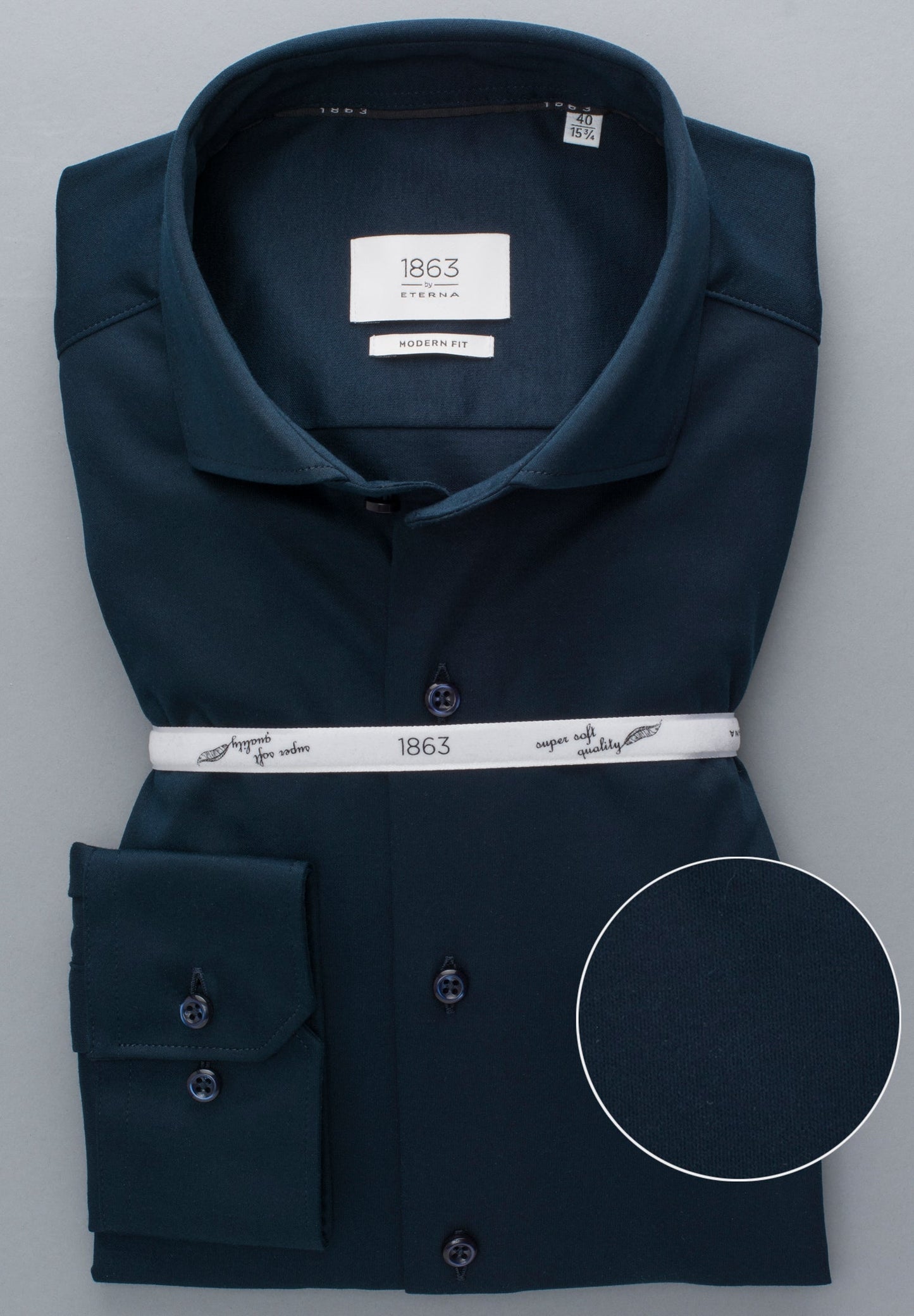 ETERNA LANGARM HEMD MODERN FIT JERSEY SHIRT MARINE