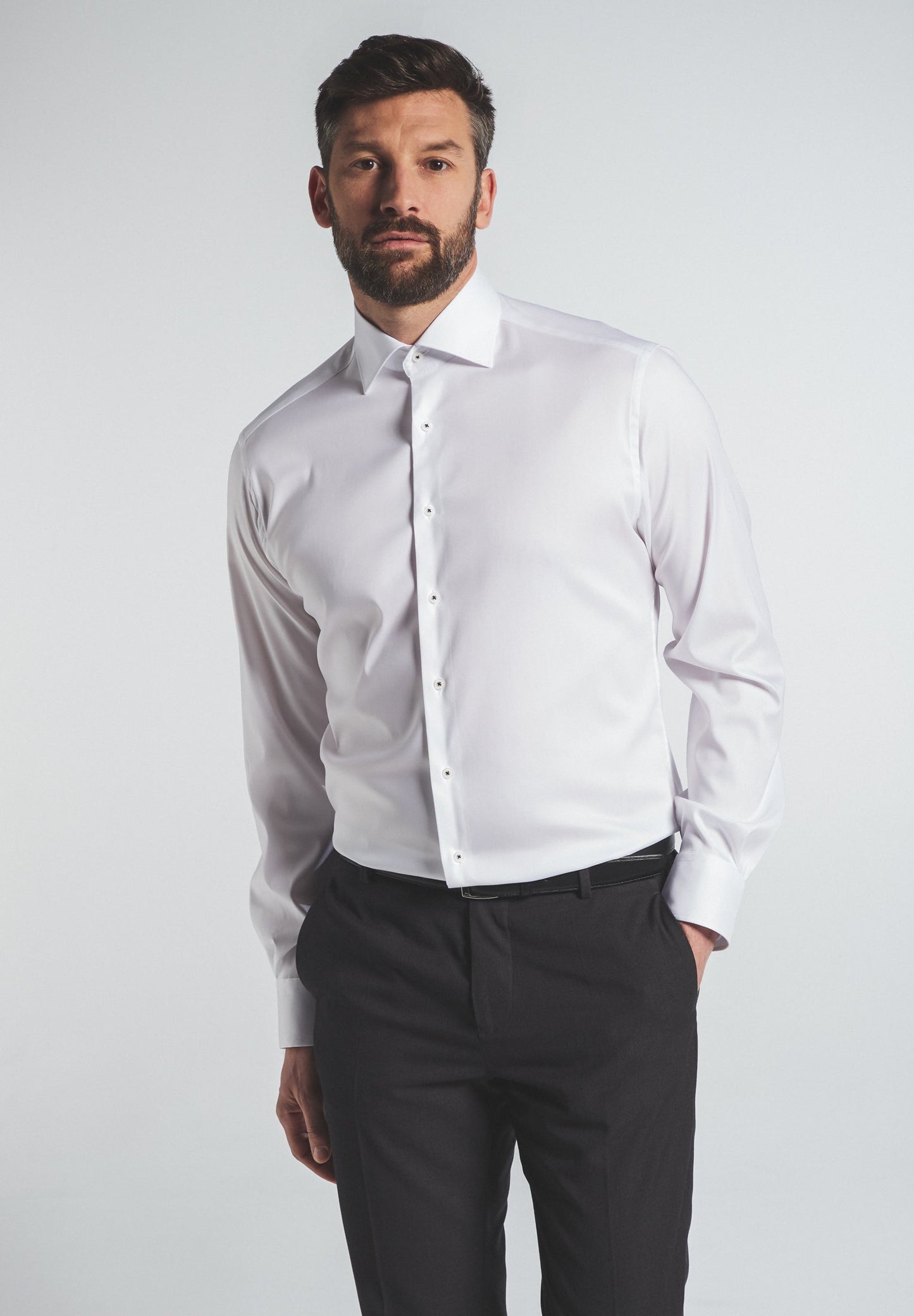 ETERNA LANGARM HEMD MODERN FIT PERFORMANCE SHIRT STRETCH WEISS