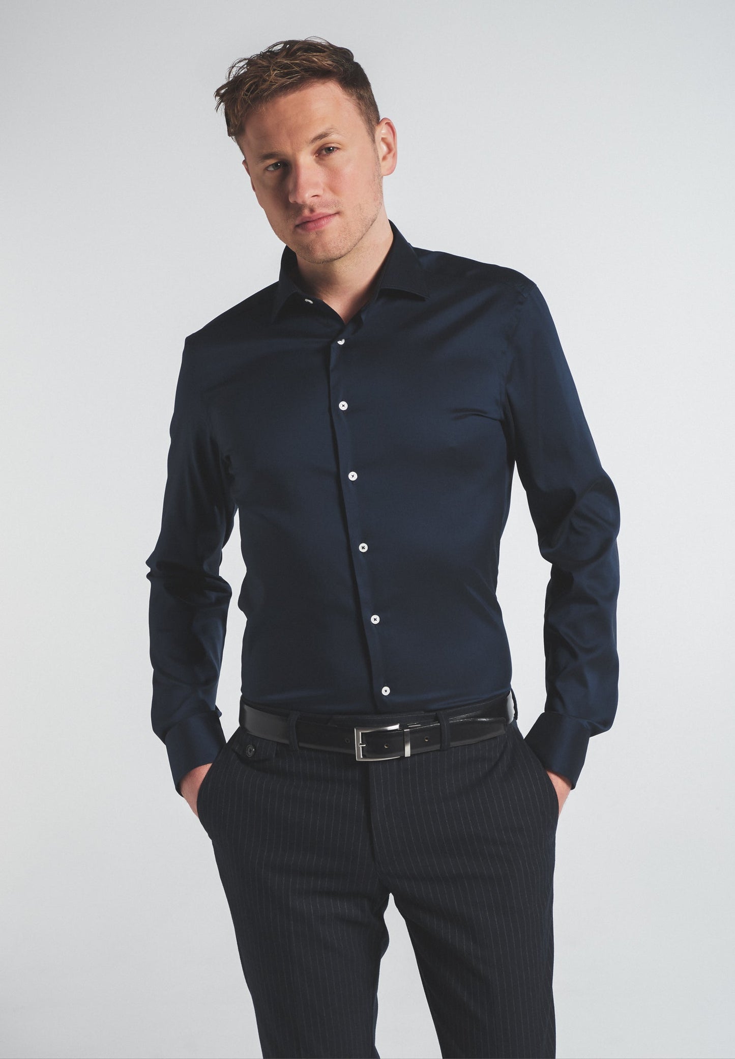 ETERNA LANGARM HEMD SLIM FIT PERFORMANCE SHIRT MARINE