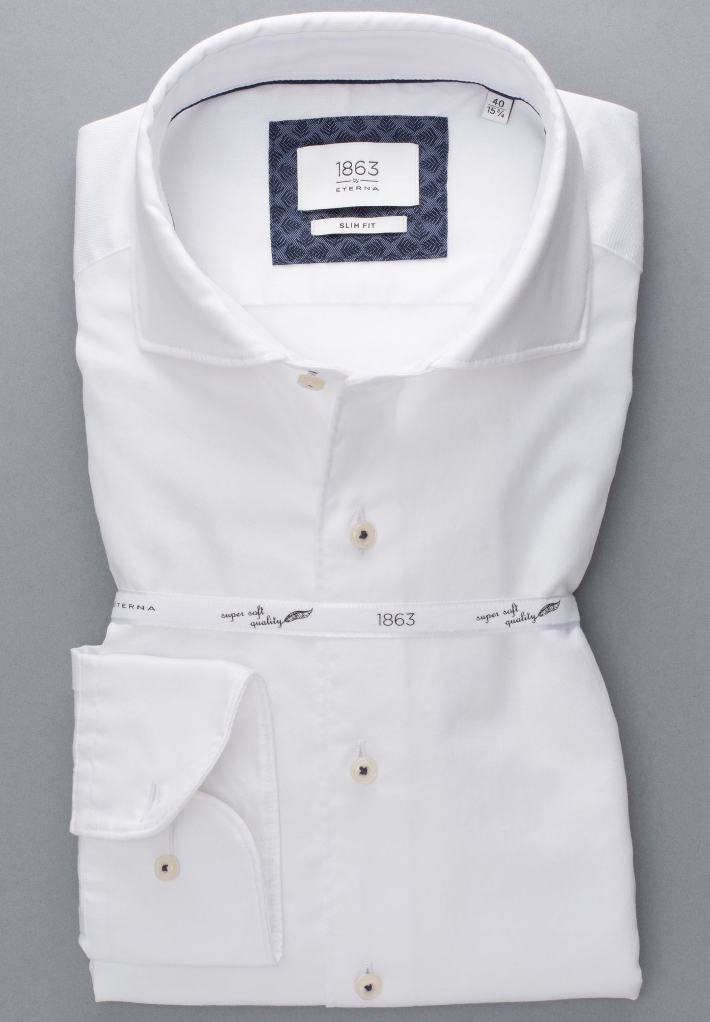 ETERNA LANGARM HEMD SLIM FIT SOFT LUXURY SHIRT WEISS