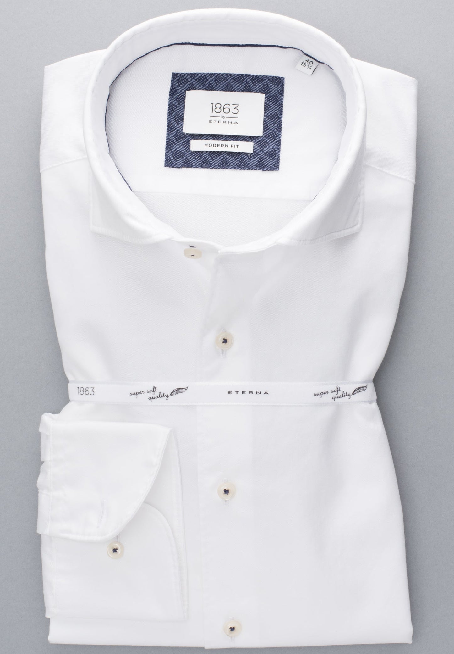 ETERNA LANGARM HEMD MODERN FIT SOFT LUXURY SHIRT WEISS