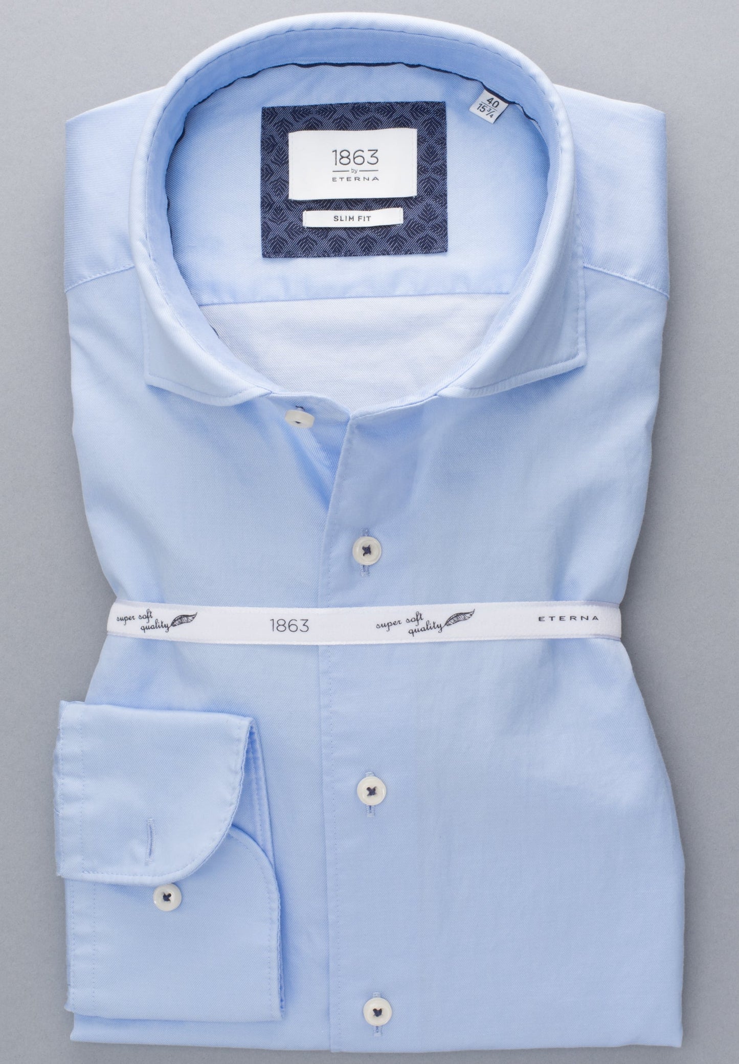 ETERNA LANGARM HEMD SLIM FIT SOFT LUXURY SHIRT HELLBLAU