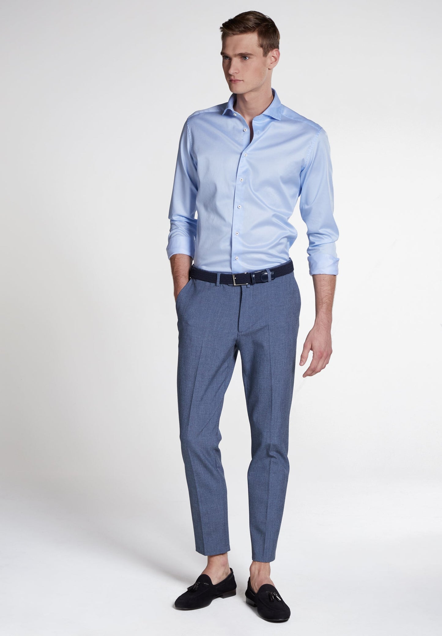 ETERNA LANGARM HEMD SLIM FIT SOFT LUXURY SHIRT HELLBLAU
