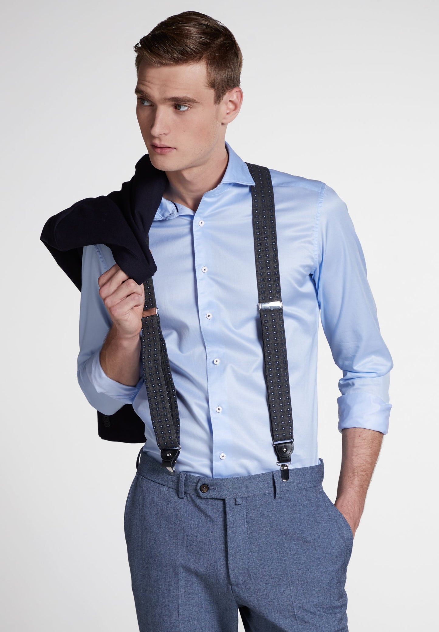 ETERNA LANGARM HEMD SLIM FIT SOFT LUXURY SHIRT HELLBLAU