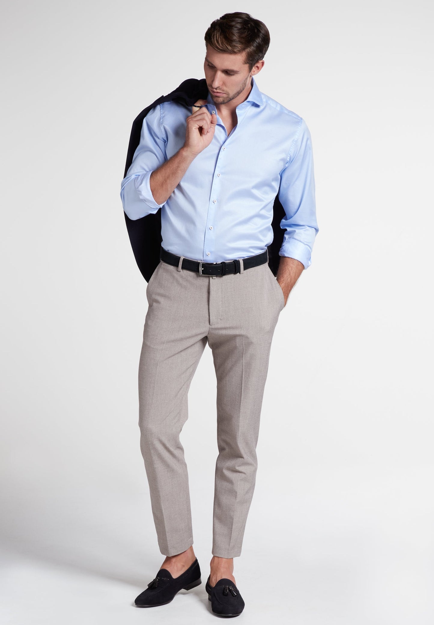 ETERNA LANGARM HEMD MODERN FIT SOFT LUXURY SHIRT HELLBLAU
