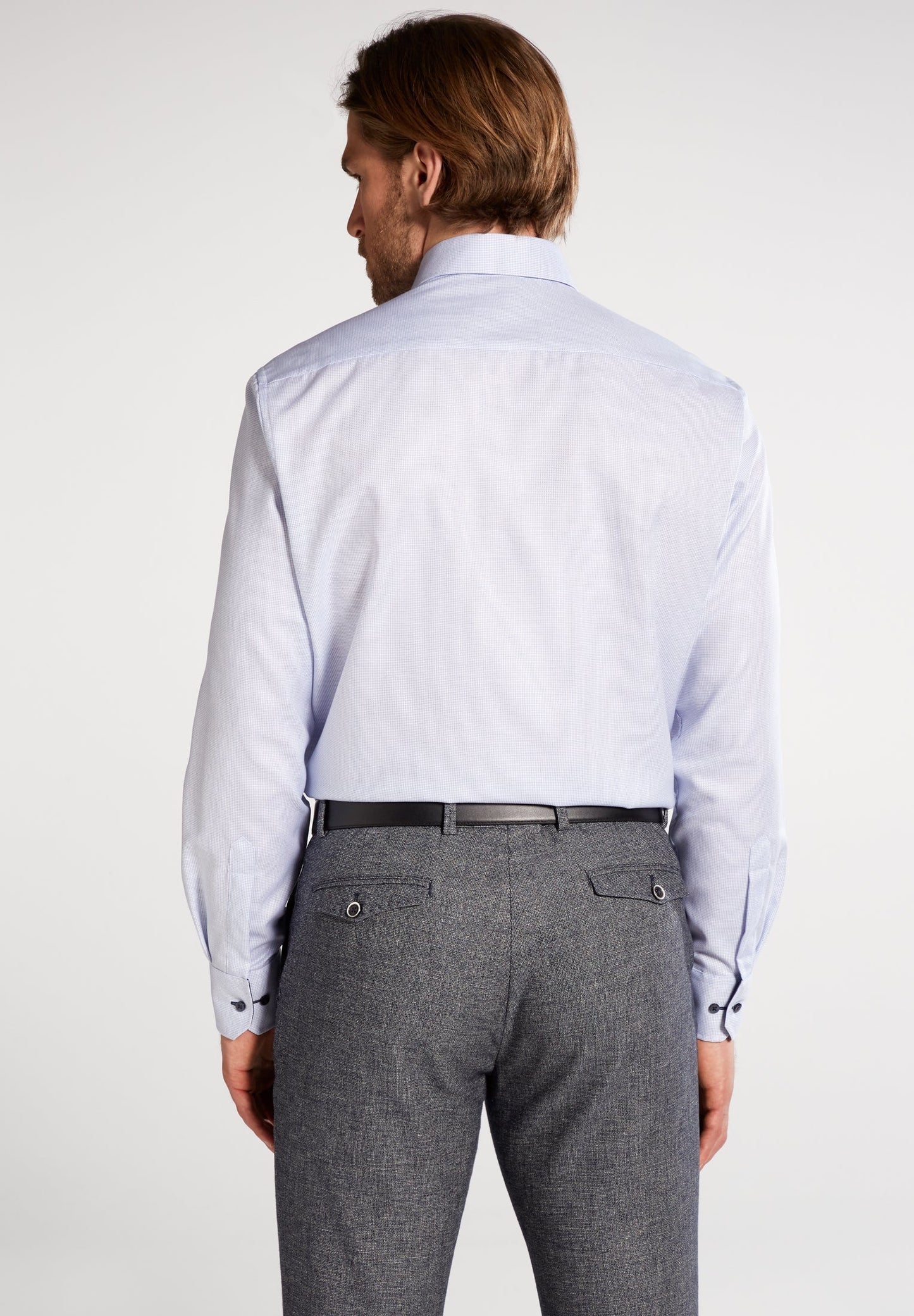 ETERNA LANGARM HEMD COMFORT FIT STRUKTUR HELLBLAU MIT PATCHUNG
