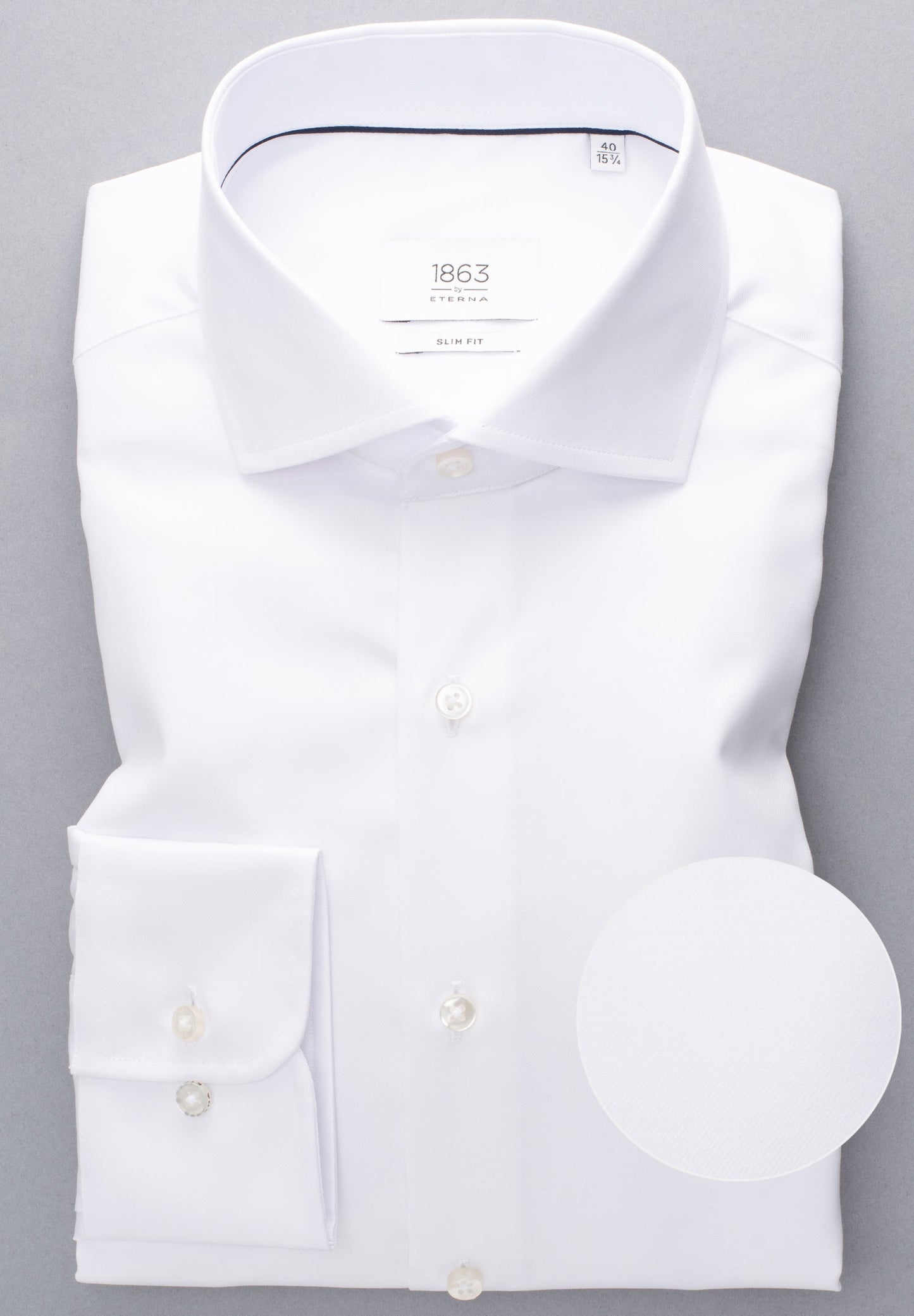 ETERNA LANGARM HEMD LUXURY SHIRT SLIM FIT UNI TWILL WEISS