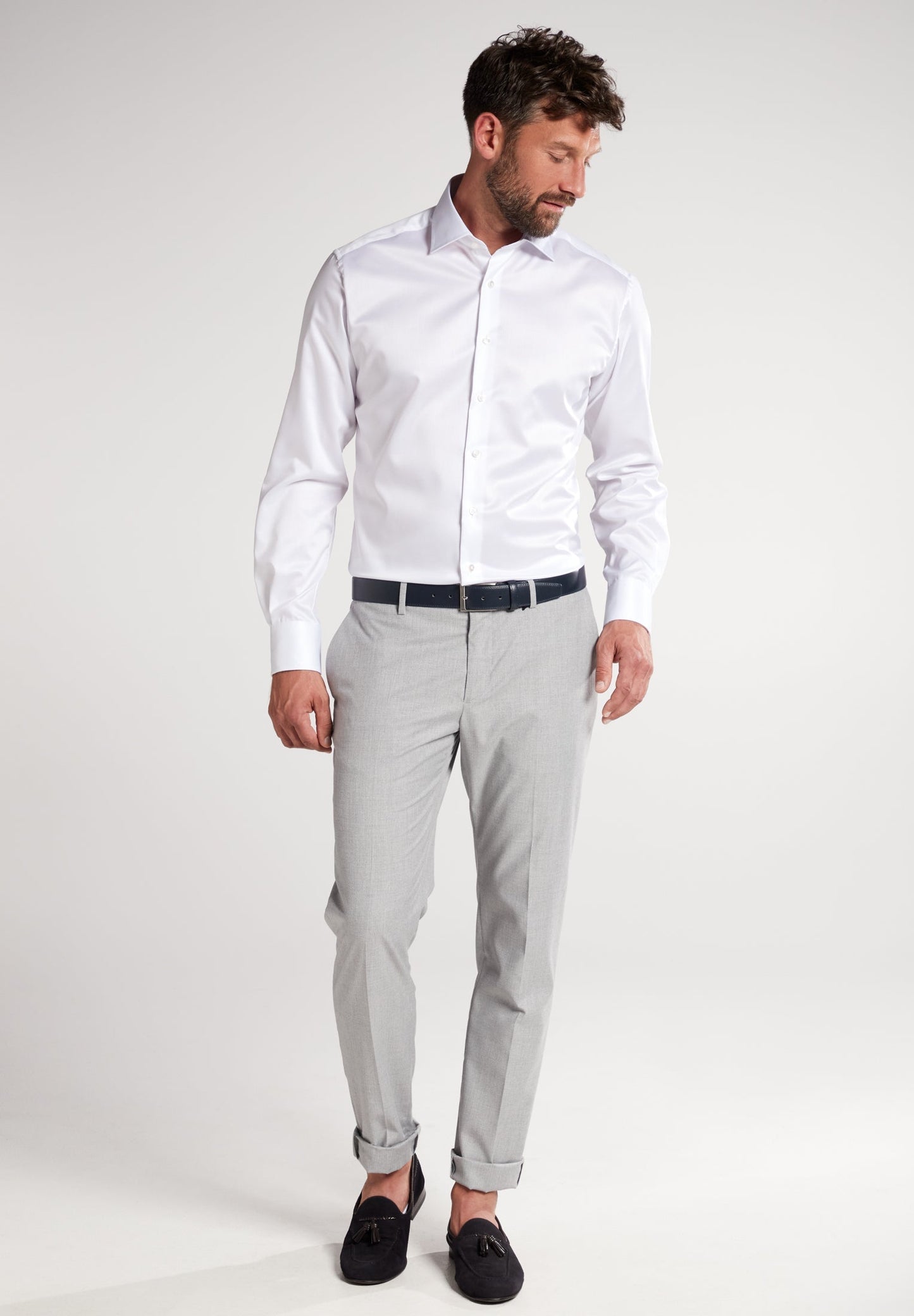 ETERNA LANGARM HEMD LUXURY SHIRT MODERN FIT WEISS