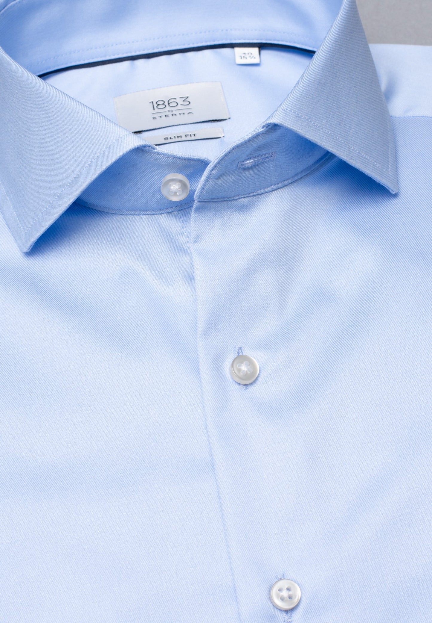ETERNA LANGARM HEMD LUXURY SHIRT SLIM FIT UNI TWILL HELLBLAU