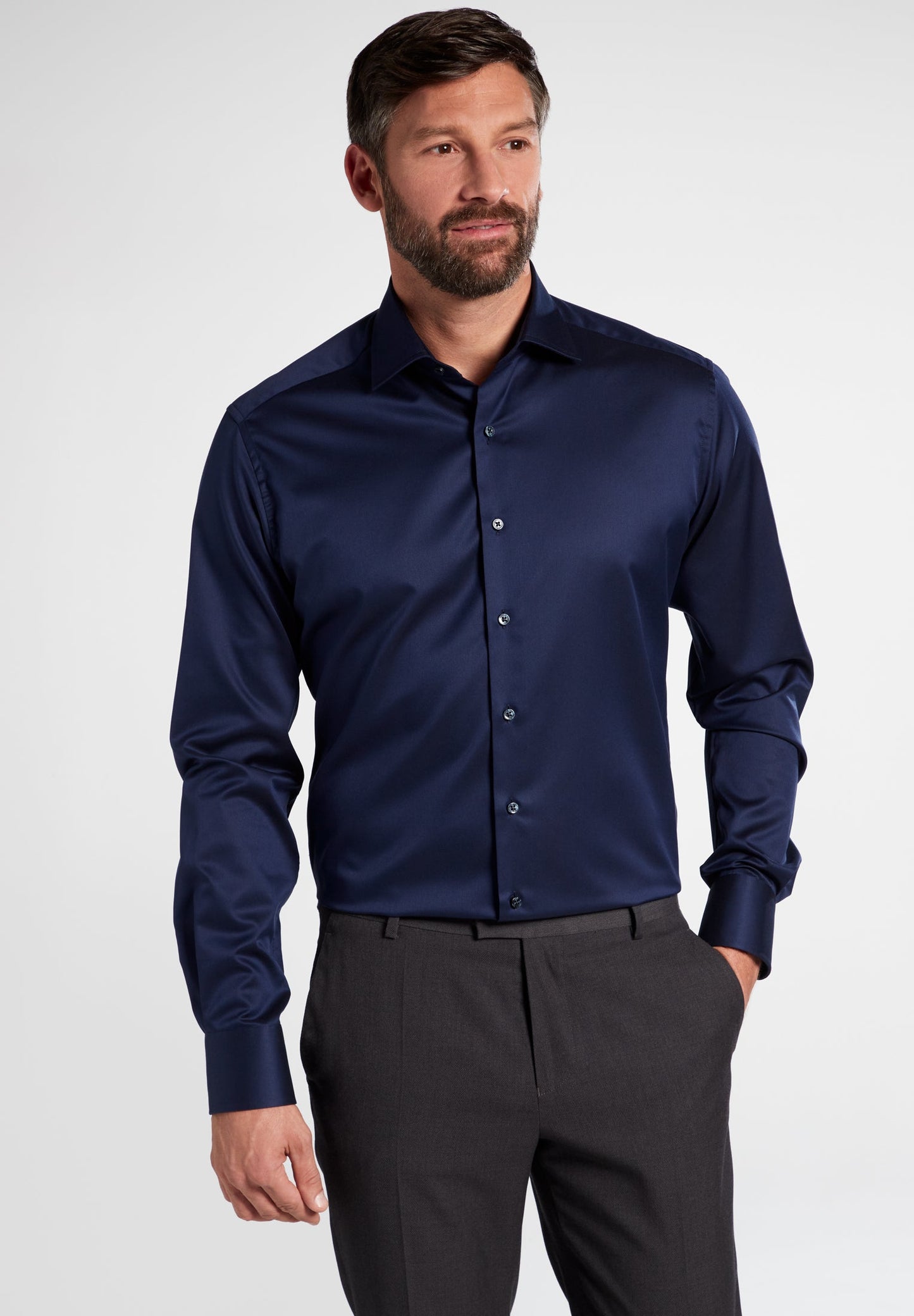 ETERNA LANGARM HEMD LUXURY SHIRT MODERN FIT BLAU