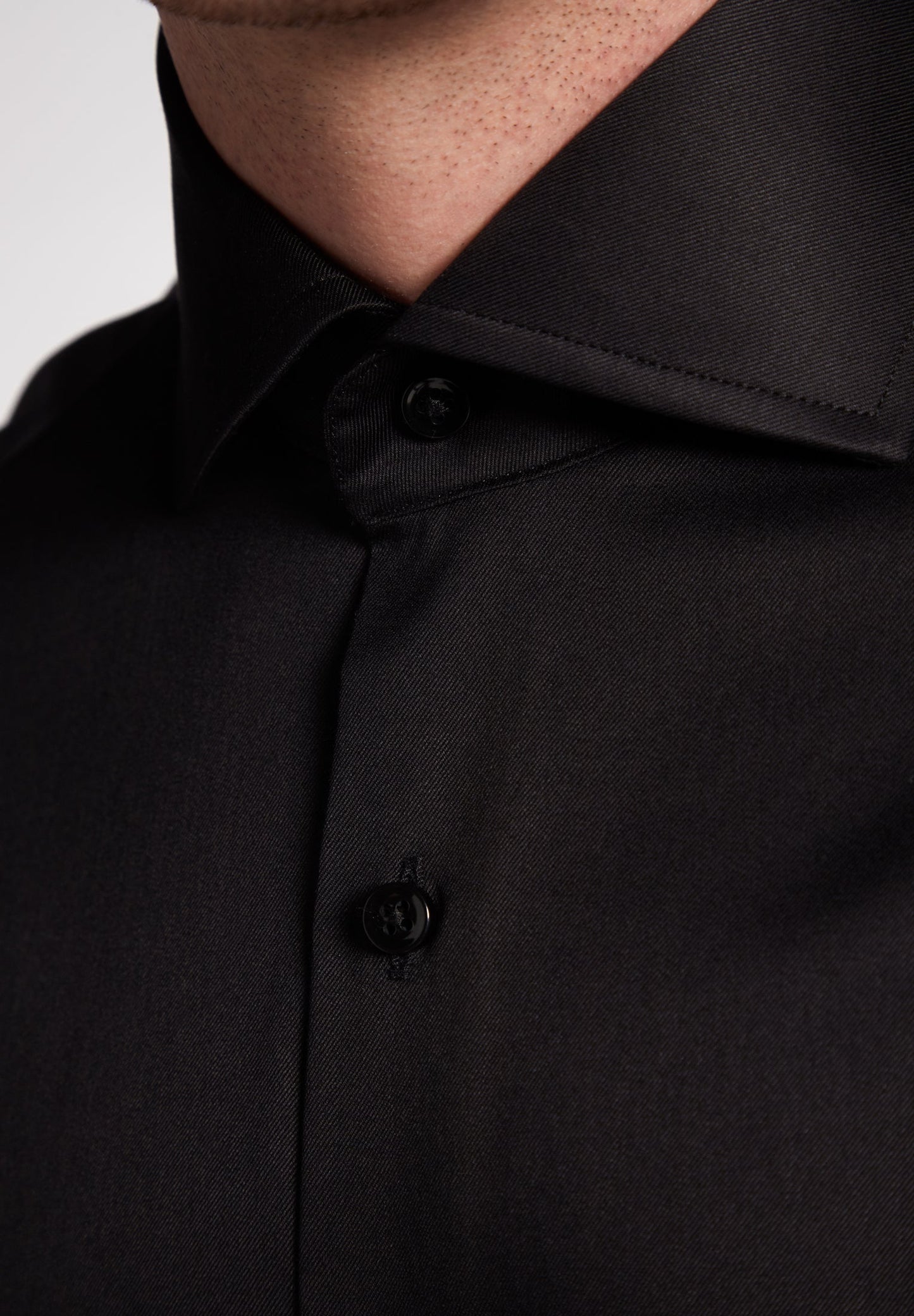ETERNA LANGARM HEMD LUXURY SHIRT SLIM FIT UNI TWILL SCHWARZ