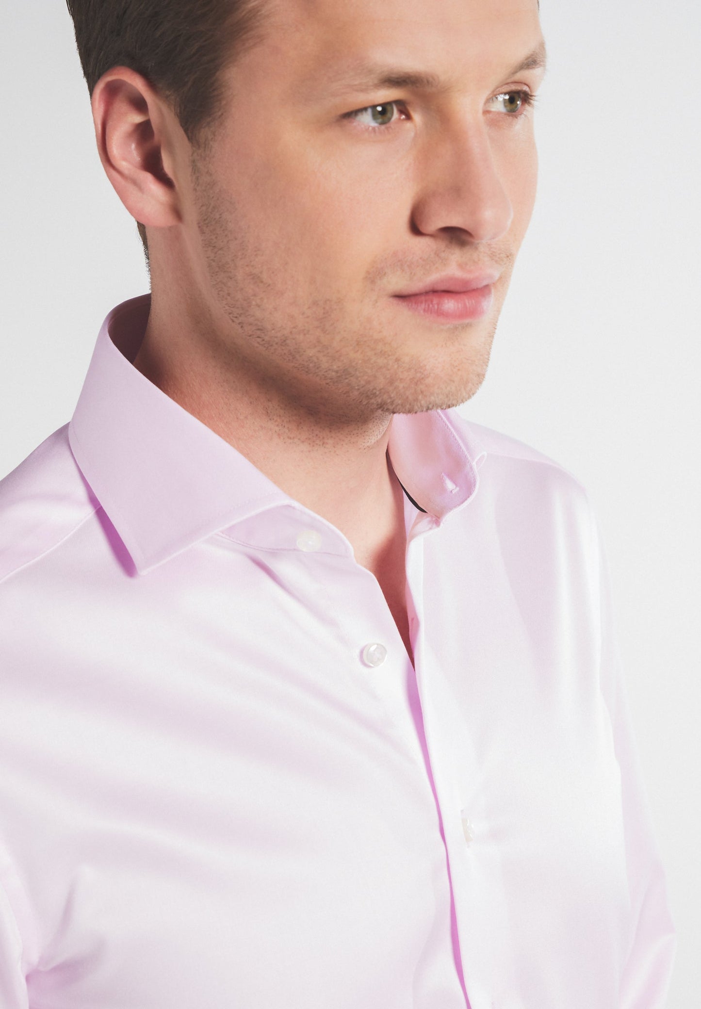 ETERNA LANGARM HEMD LUXURY SHIRT SLIM FIT UNI TWILL ROSA