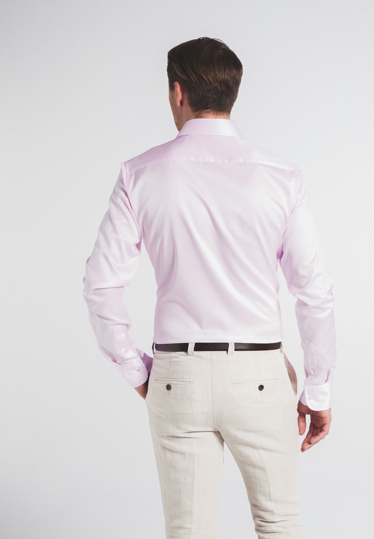 ETERNA LANGARM HEMD LUXURY SHIRT SLIM FIT UNI TWILL ROSA