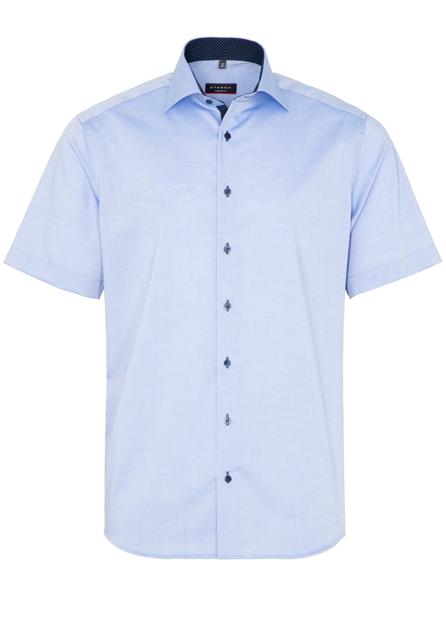 ETERNA KURZARM HEMD MODERN FIT FEIN OXFORD MITTELBLAU