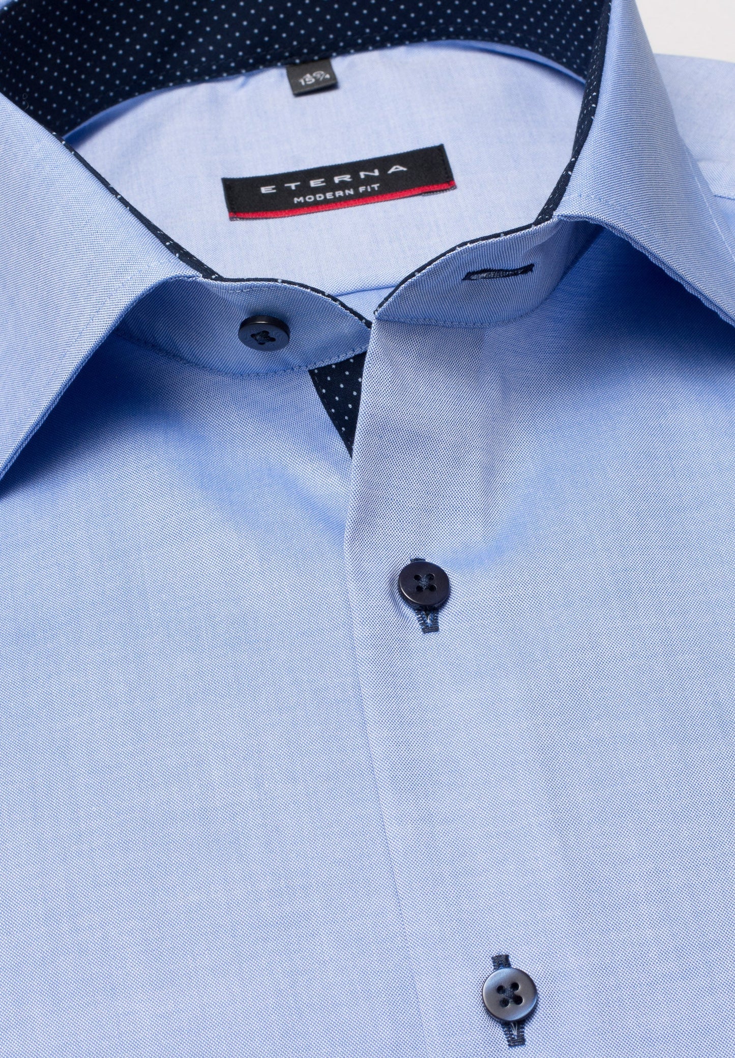 ETERNA KURZARM HEMD MODERN FIT FEIN OXFORD MITTELBLAU