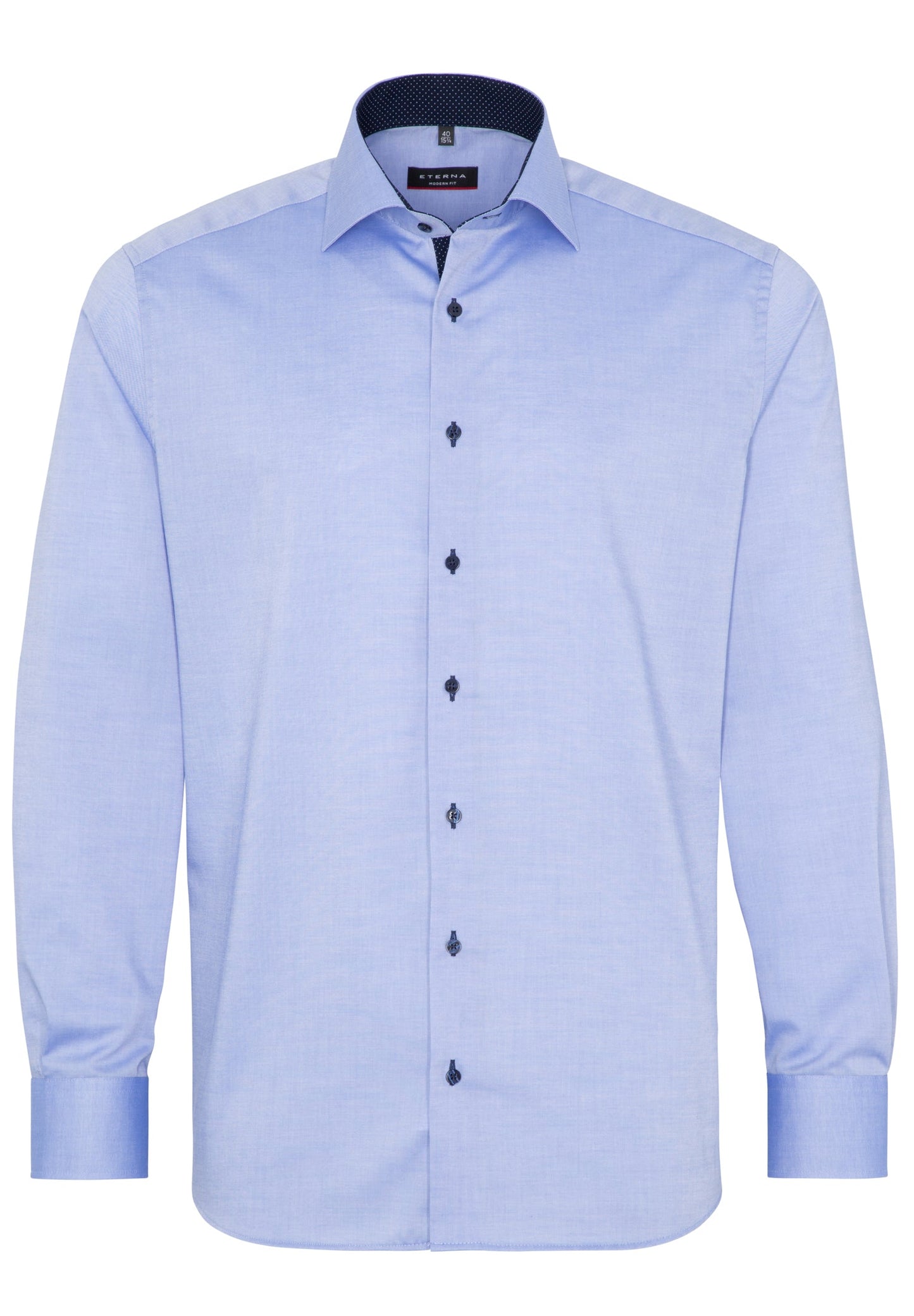 ETERNA LANGARM HEMD MODERN FIT FEIN OXFORD HELLBLAU MIT PATCHUNG