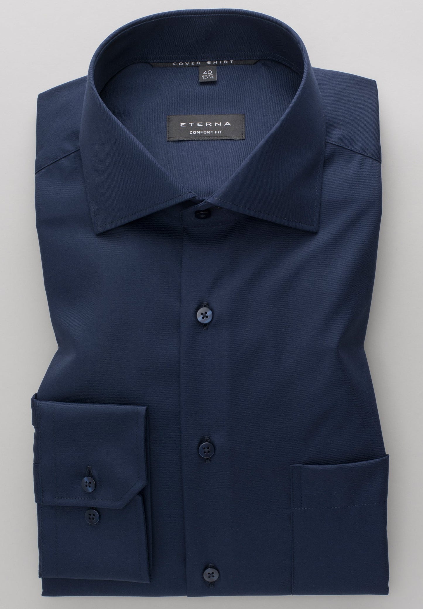 ETERNA LANGARM HEMD COMFORT FIT COVER SHIRT TWILL MARINE