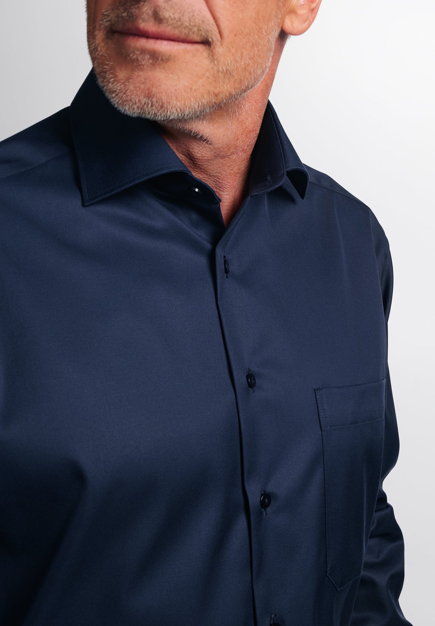 ETERNA LANGARM HEMD COMFORT FIT COVER SHIRT TWILL MARINE